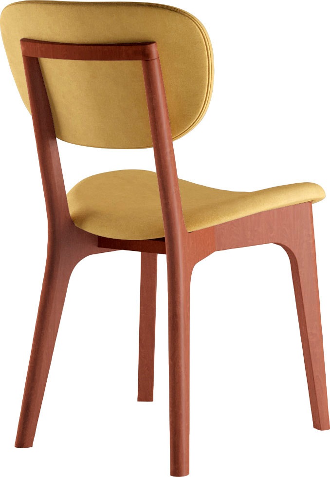 INOSIGN Stuhl »COZY Made in Italy«, (Set), 2 St., Microfaser, Gestell in Buche, Kirsch- oder Nussbaum, Massivholz, Design Stuhl