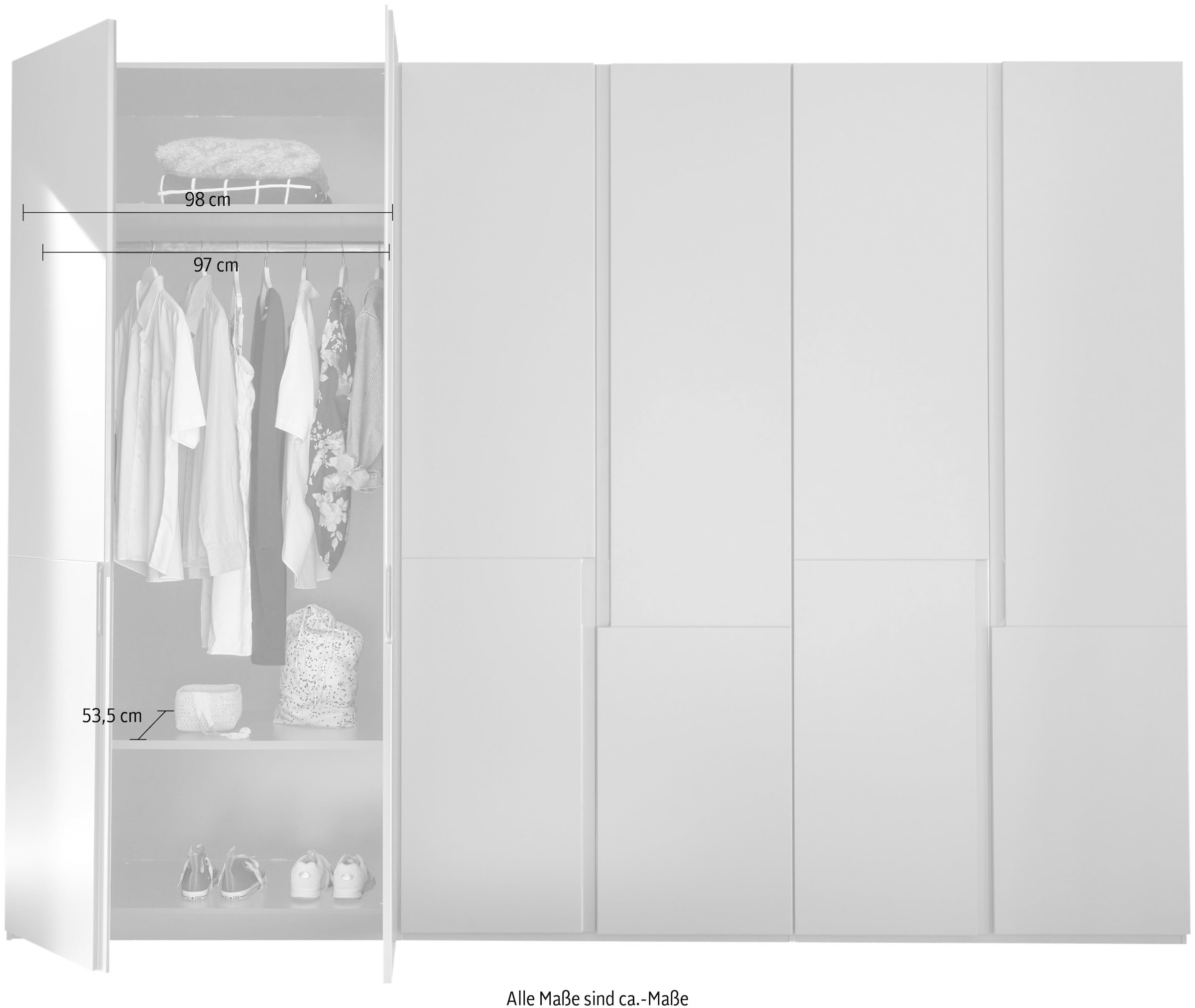 Schlafkontor Kleiderschrank »Ineo«, weiß matt, Schlafzimmerschrank wahlweise in 2 Größen