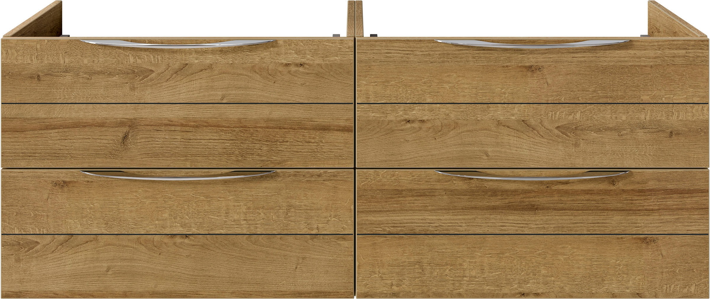 Saphir Badmöbel-Set »Serie 6025 2-teilig Mineralmarmor-Waschtisch mit LED-Spiegelschrank«, (2 St.), Waschplatz 132cm breit, 4 Schubladen, 2 Spiegel-Türen, inkl Türdämpfer