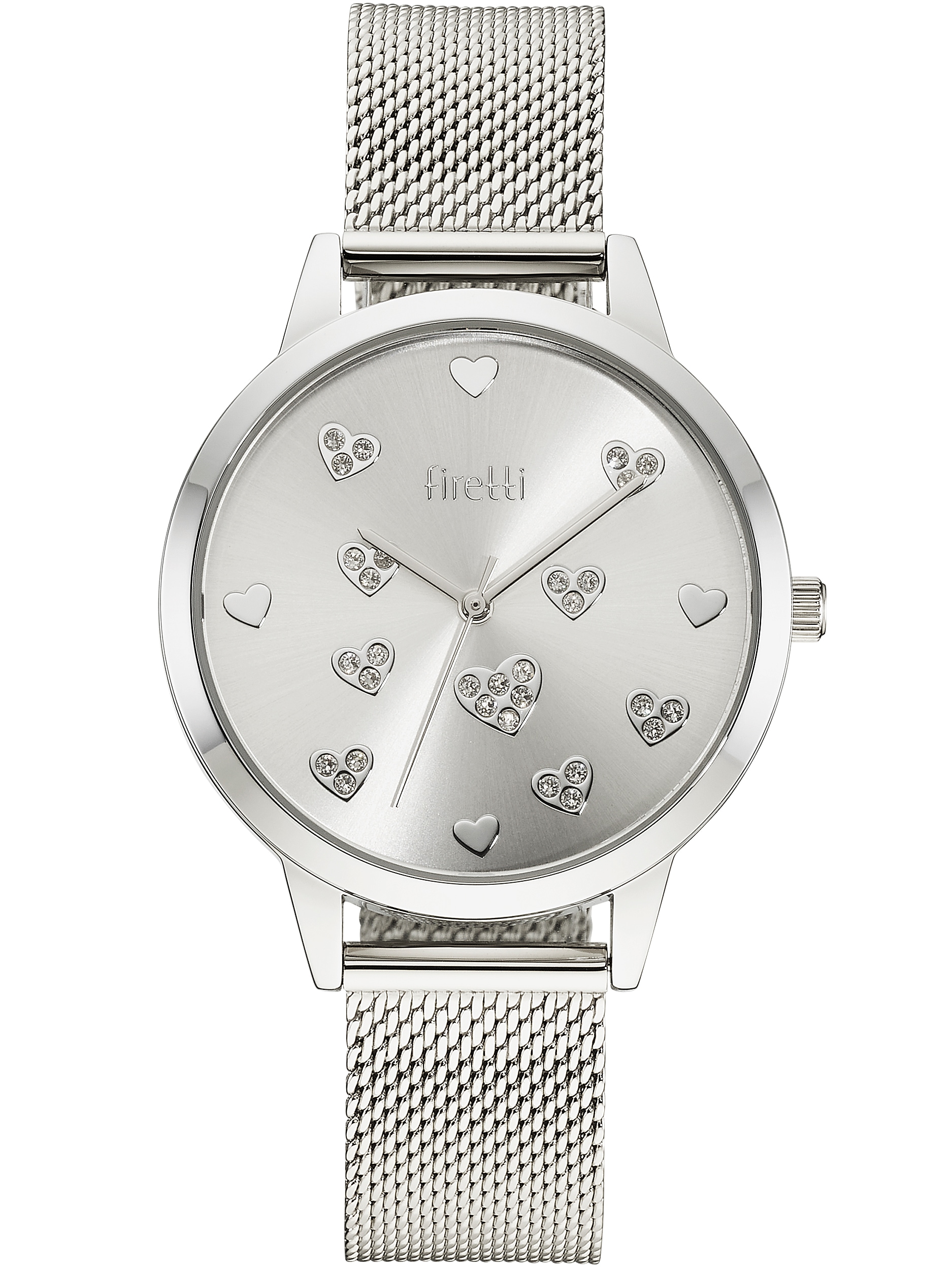 Firetti Quarzuhr »Valentine Hearts« Armbanduhr, Damenuhr, Edelstahlarmband, analog, Swarovski-Kristalle