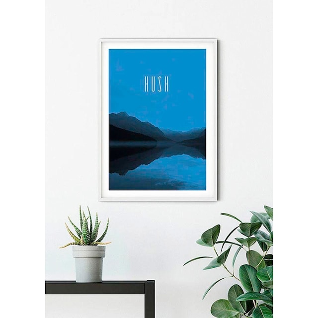 Komar Poster »Word Lake Hush Blue«, Natur, (1 St.), Kinderzimmer,  Schlafzimmer, Wohnzimmer | BAUR