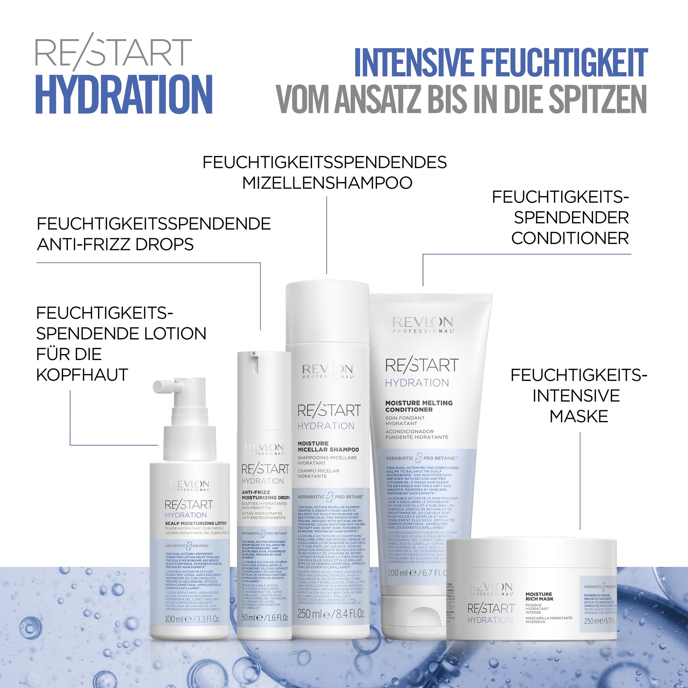 REVLON PROFESSIONAL Haarshampoo »RE/START HYDRATION MOISTURE MICELLAR SHAMPOO« Bringt Glanz und spendet Feuchtigkeit für normales bis trockenes Haar.