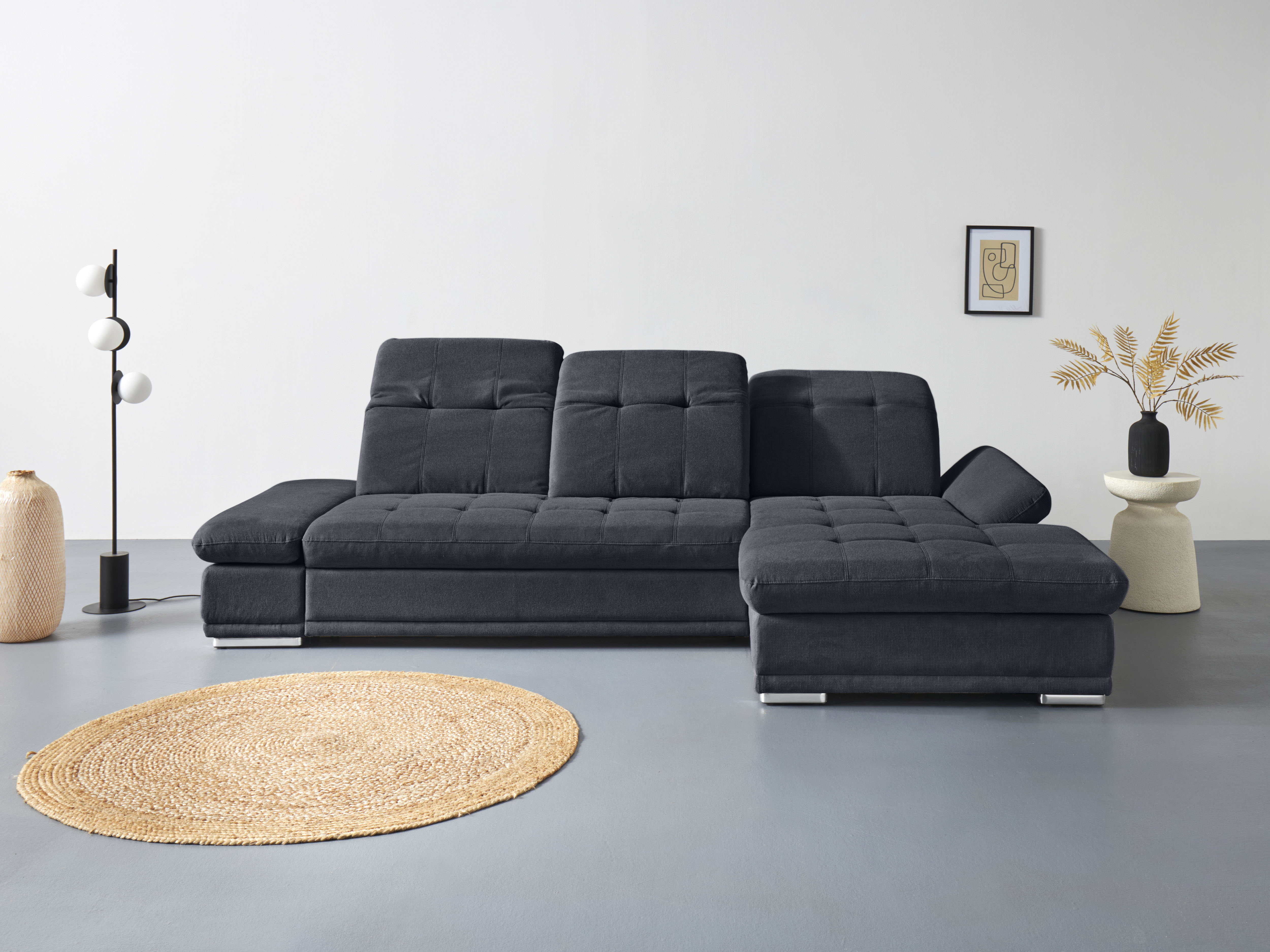 COTTA Ecksofa "Holiday L-Form mit Sitztiefen-, Armteil- und Kopfteilverstellung" wahlweise mit Schlaffunktion & Bettkasten