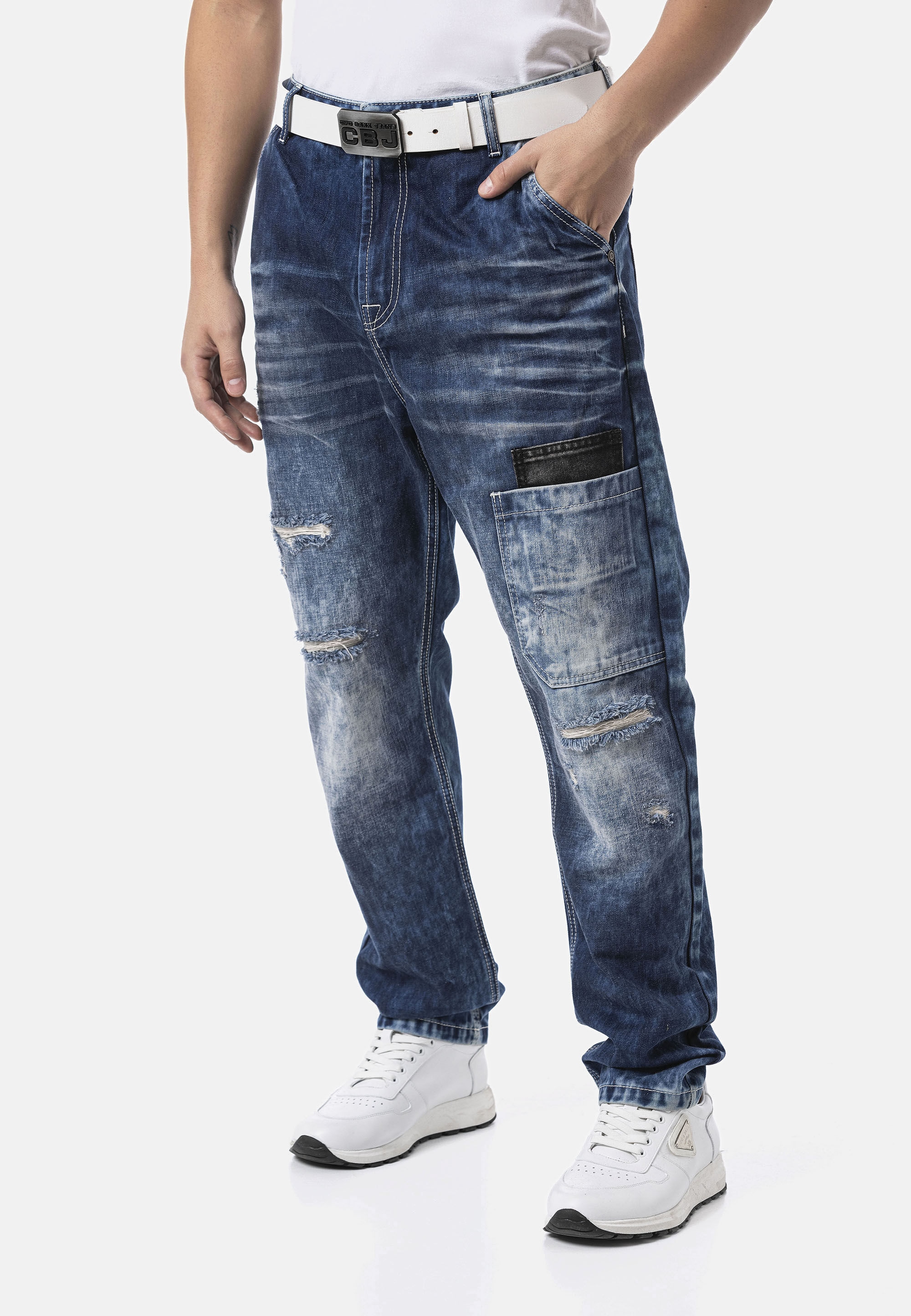 Cipo & Baxx Relax-fit-Jeans »Cipo & Baxx Jeanshose CD907« Baggy Fit, mit Strapazierfähiger Baumwollmix