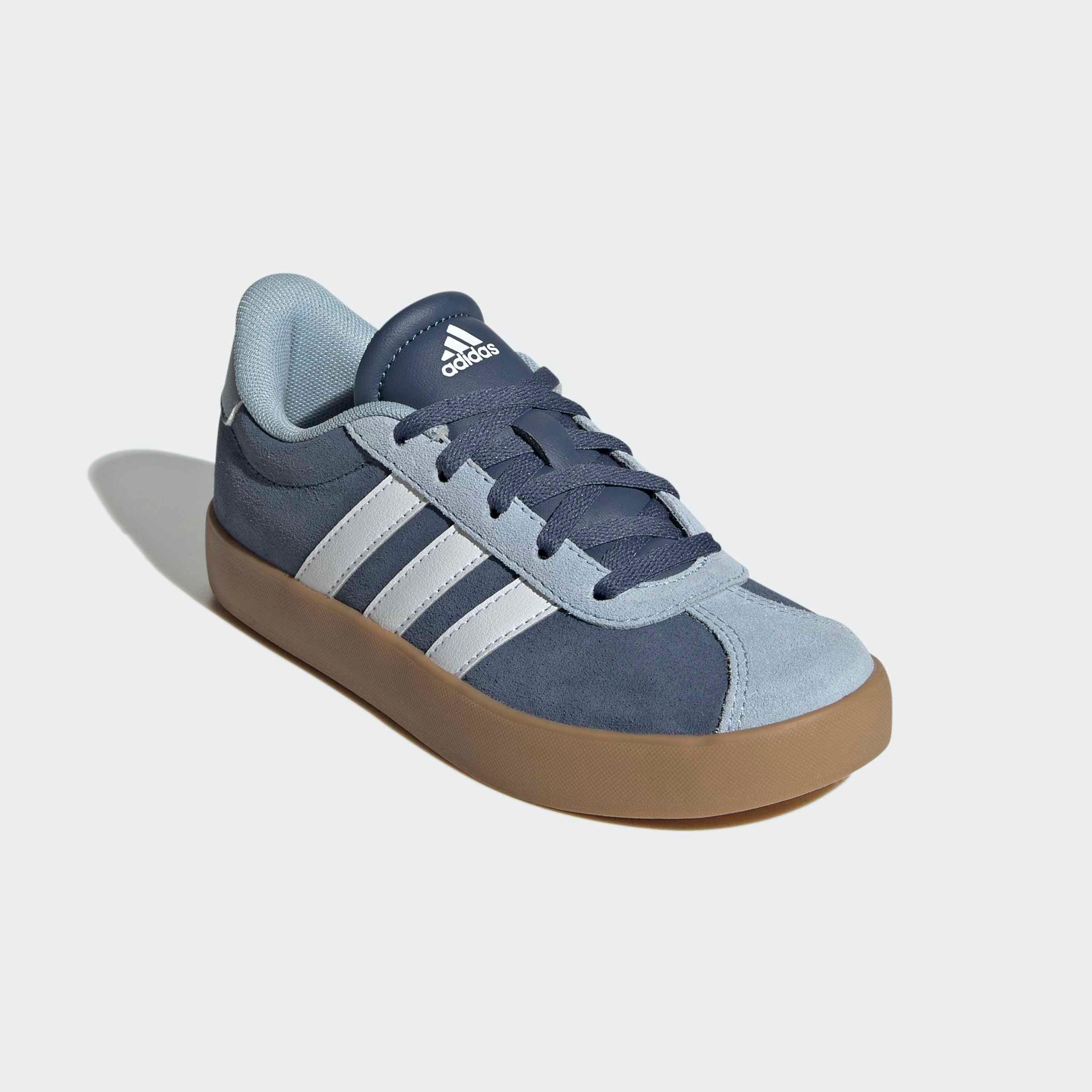 Mädchen Sneaker "VL COURT 3.0", ADIDAS SPORTSWEAR, Gr. 37, weiß, Leder, Synthetik, Schuhe, inspiriert vom Design des adidas samba