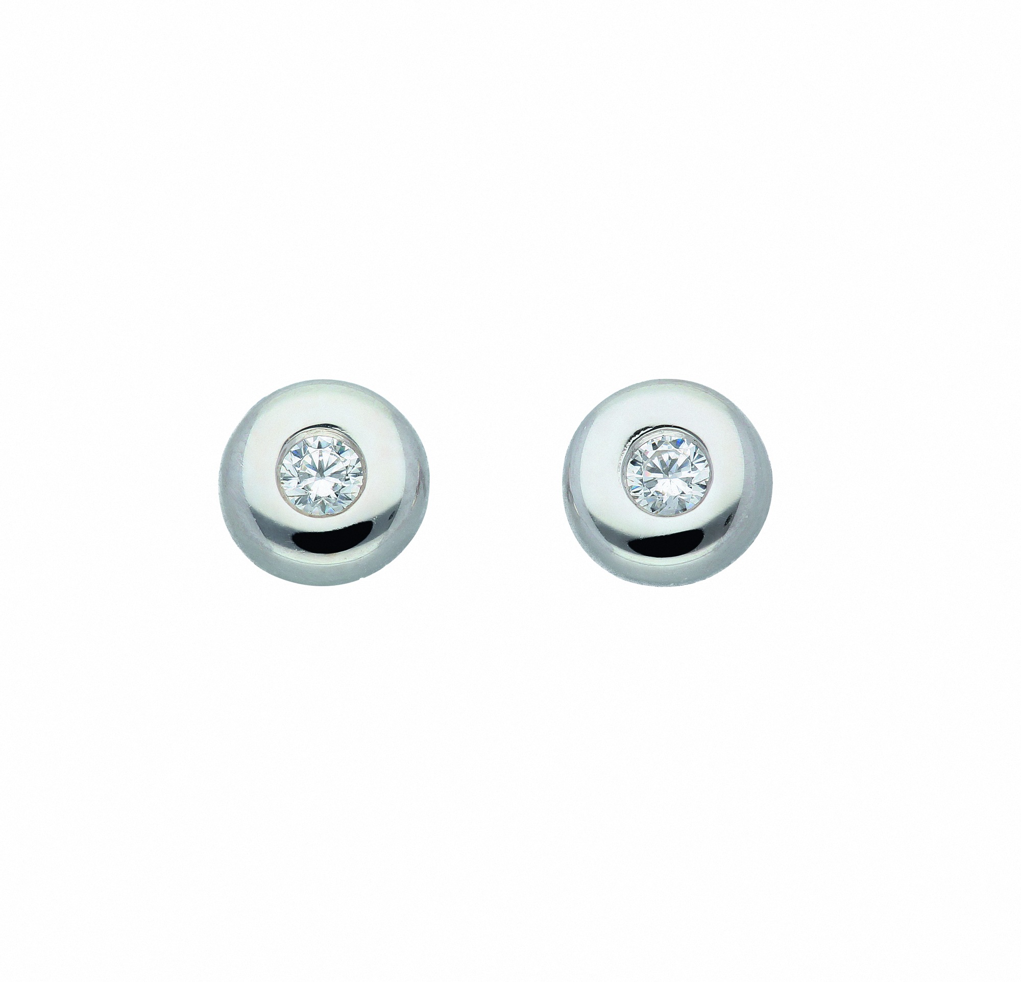 Adelia´s Paar Ohrhänger »1 Paar 925 Silber Ohrringe / Ohrstecker mit Zirkonia Ø 4 4 mm« mit Zirkonia Silberschmuck für Damen