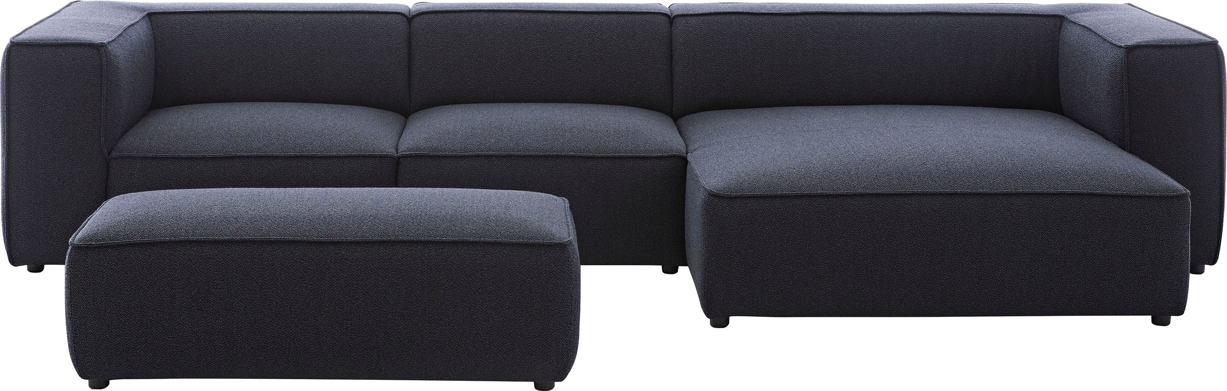 Hocker W.SCHILLIG "around-the-block", blau (dunkelblau o10), B:120cm H:39cm T:60cm, ROHLEDER Jacquard-Flachgewebe Q2 O10 (60% Polyacryl, 40% Polyester), Hocker, Hocker, mit eleganter Biese 3