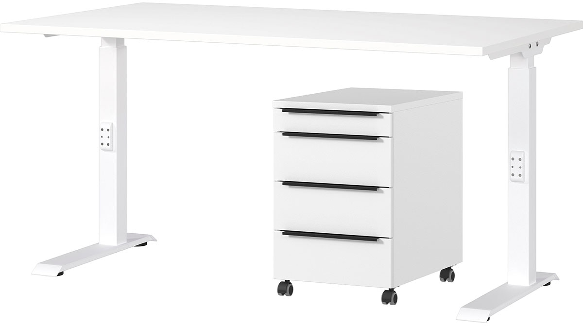 Büromöbel-Set »Mailand«, 2-teiliges Set: Schreibtisch + Rollcontainer