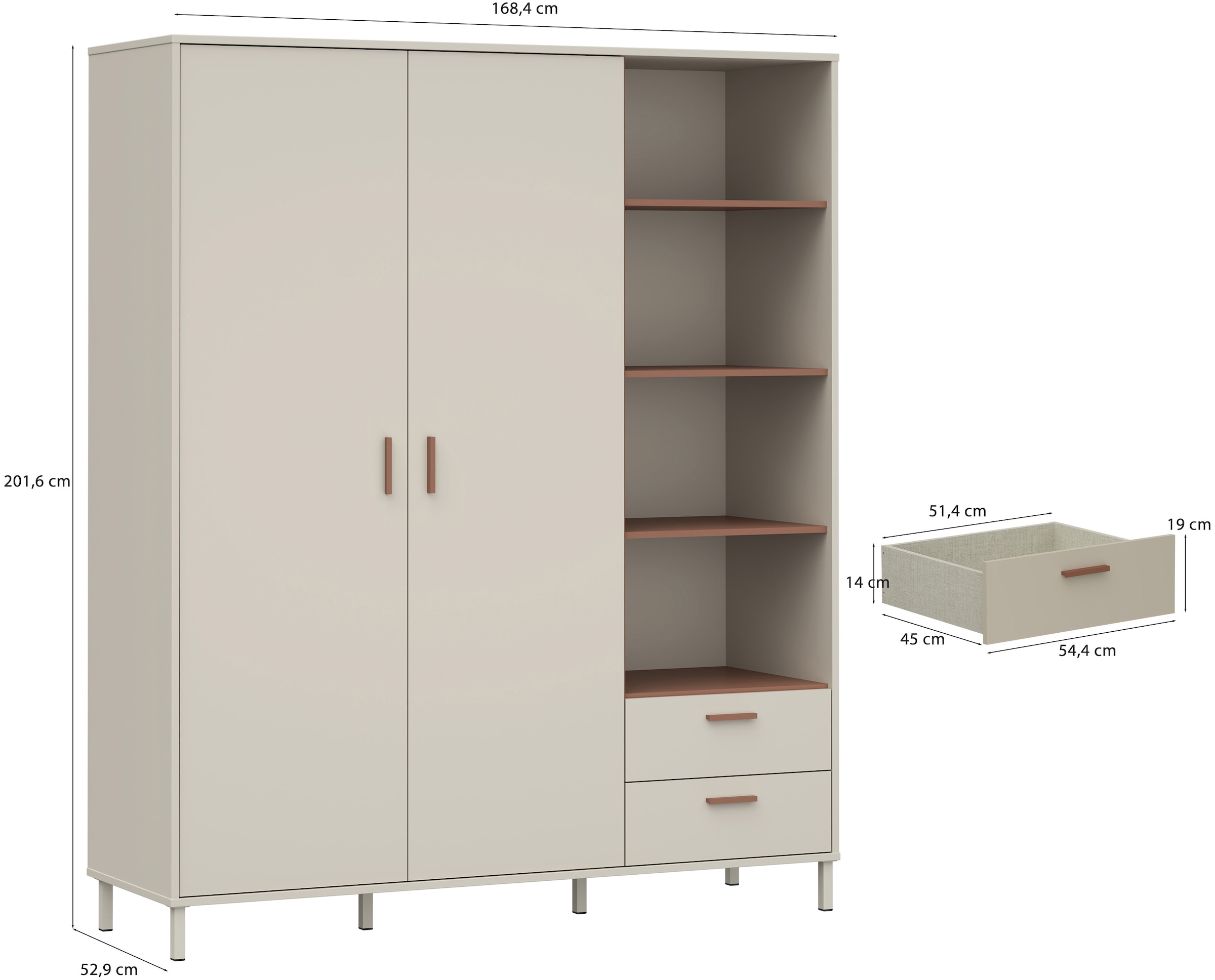 FORTE Drehtürenschrank »Milles«