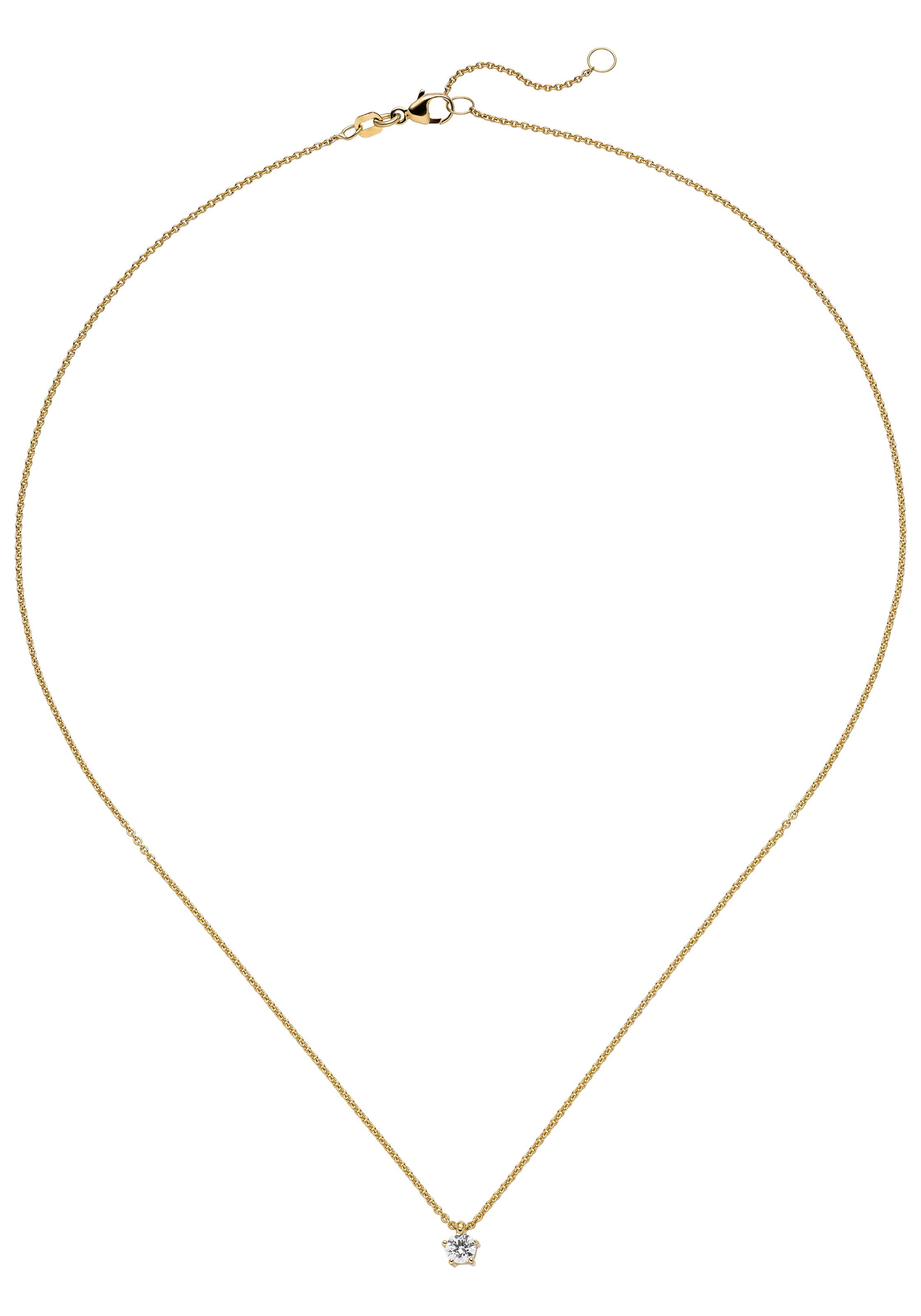 JOBO Kette mit Anhänger »Solitär« 585 Gold mit 1 Diamant Brillant 0,15 ct. 45 cm