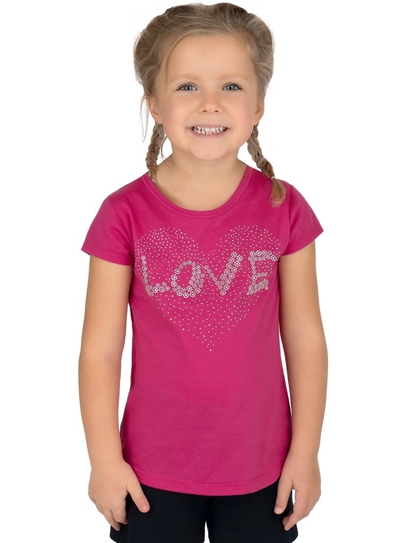 Trigema T-Shirt »TRIGEMA T-Shirt mit süßen Glitzersteinchen«, (1 tlg.)