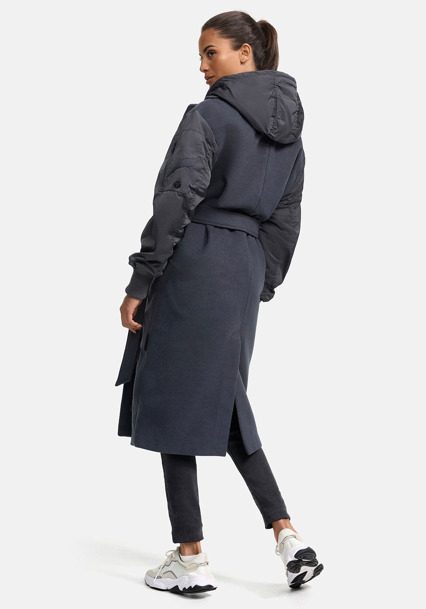 Marikoo Winterjacke »Tjadee«, Langer Wickelmantel