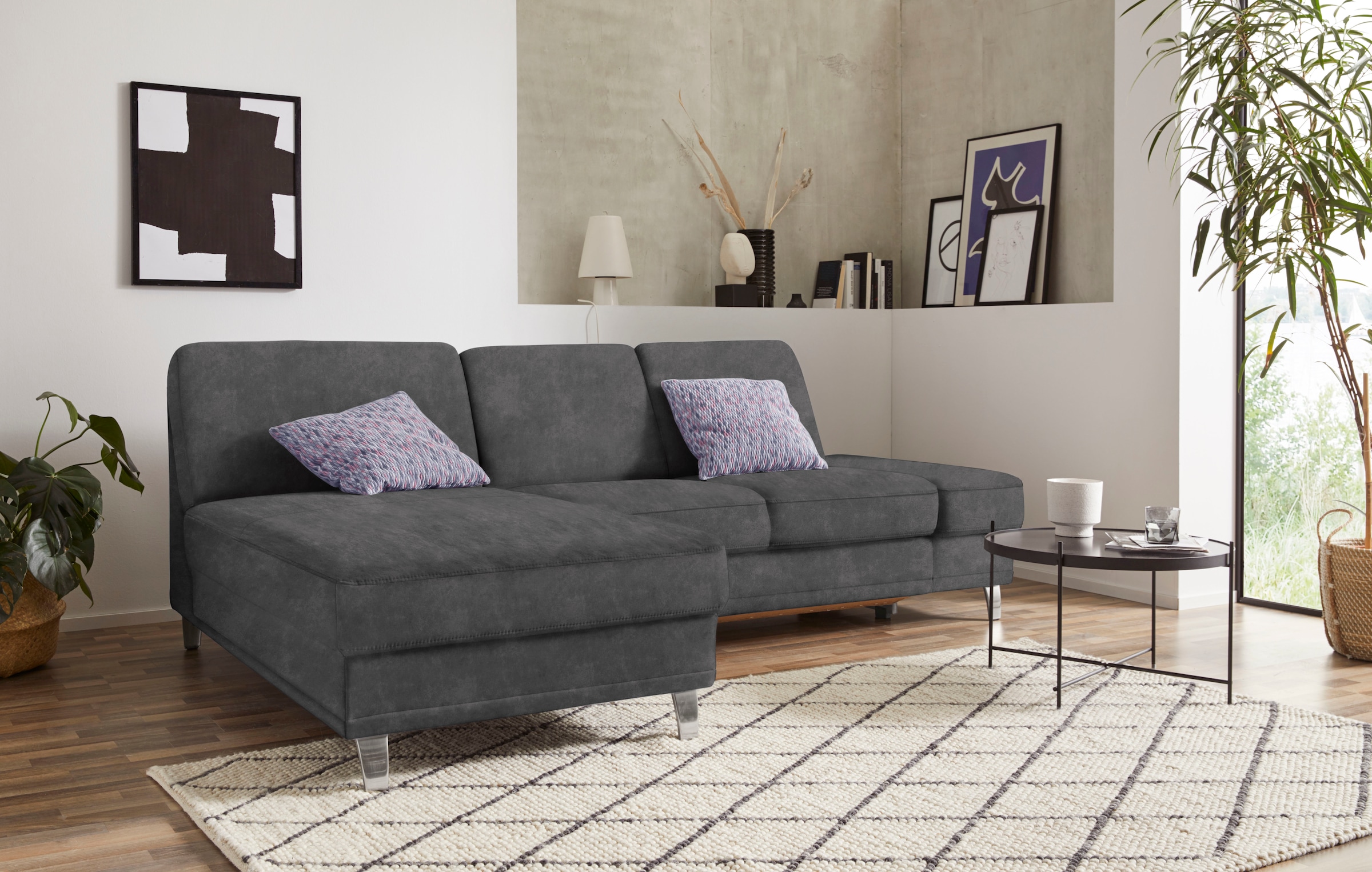 sit&more Ecksofa "Clio L-Form" optional Schlaffunktion oder Vorziehsitz und Bettkasten, Federkern