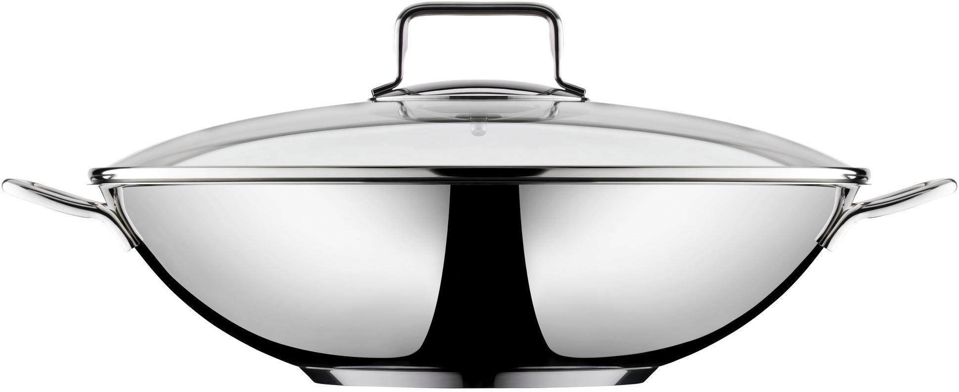 Thumbnail - WMF Wok "Macao, Ø 36 cm, Wokpfanne mit Glasdeckel, induktionsgeeignet" Cromargan Edelstahl Rostfrei 18/10 für alle gängi...