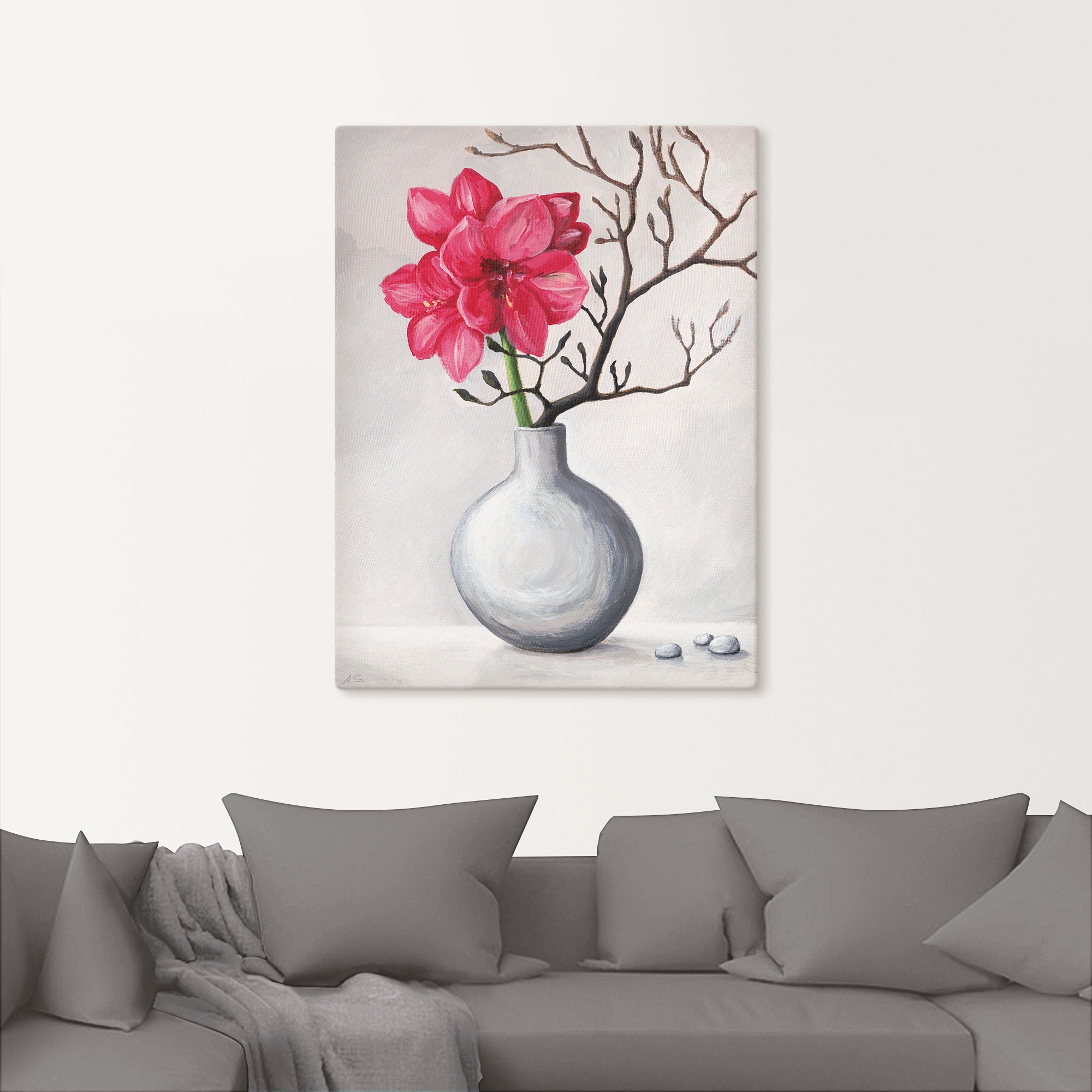 Blumen, Poster Artland Black Größen Wandaufkleber in Wandbild als Friday BAUR »Rote Alubild, Amaryllis«, versch. | Leinwandbild, St.), (1 oder