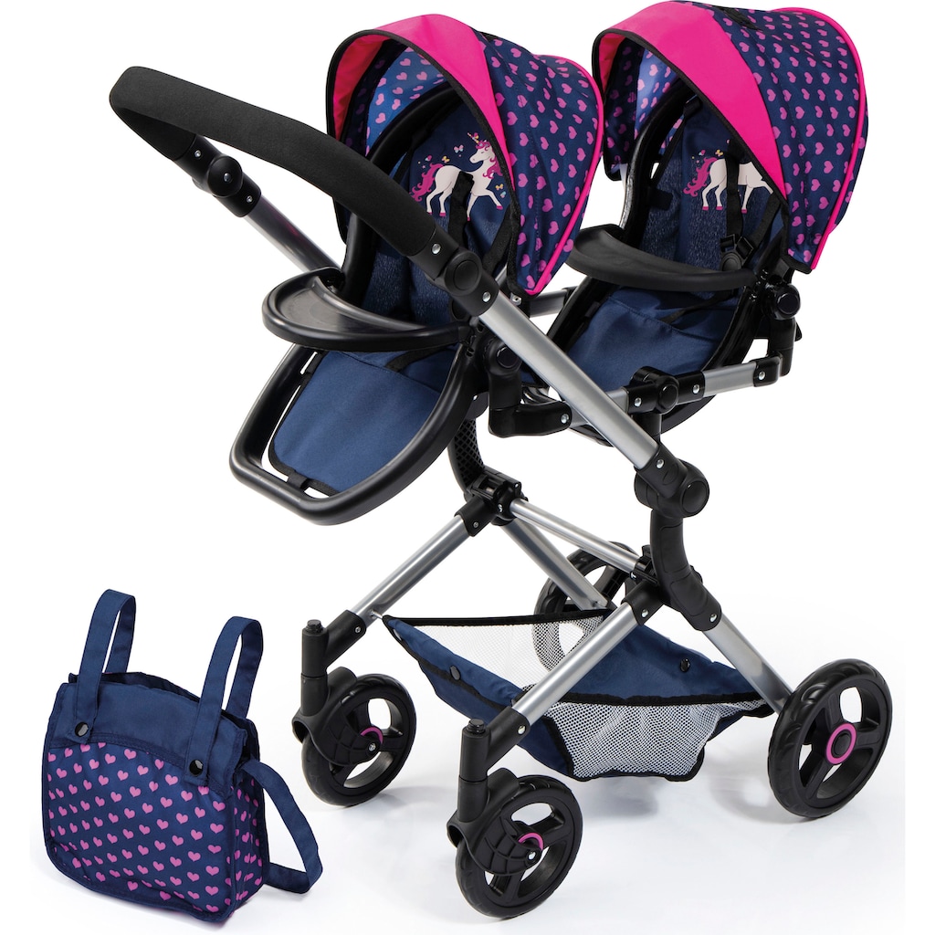 Bayer Zwillingspuppenwagen »Twin Neo, blau/pink«