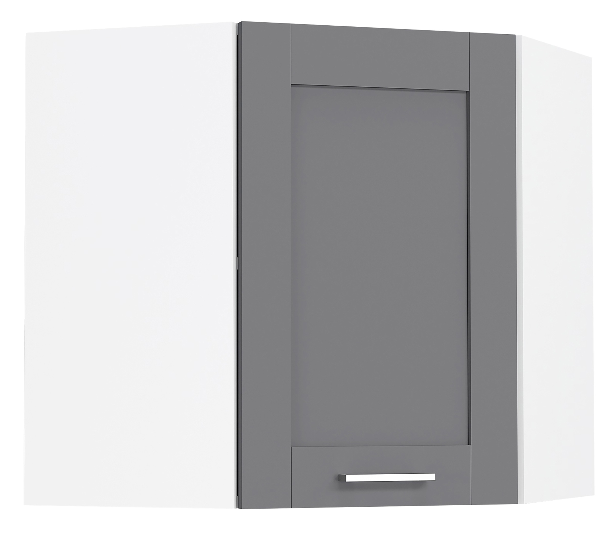 Hängeschrank VCM, B:57cm T:57cmweiß, anthrazit, Obermaterial: 100% Holz Wood., Schränke, "Eckschrank Küchenschrank Hängeschrank Küche Colura"