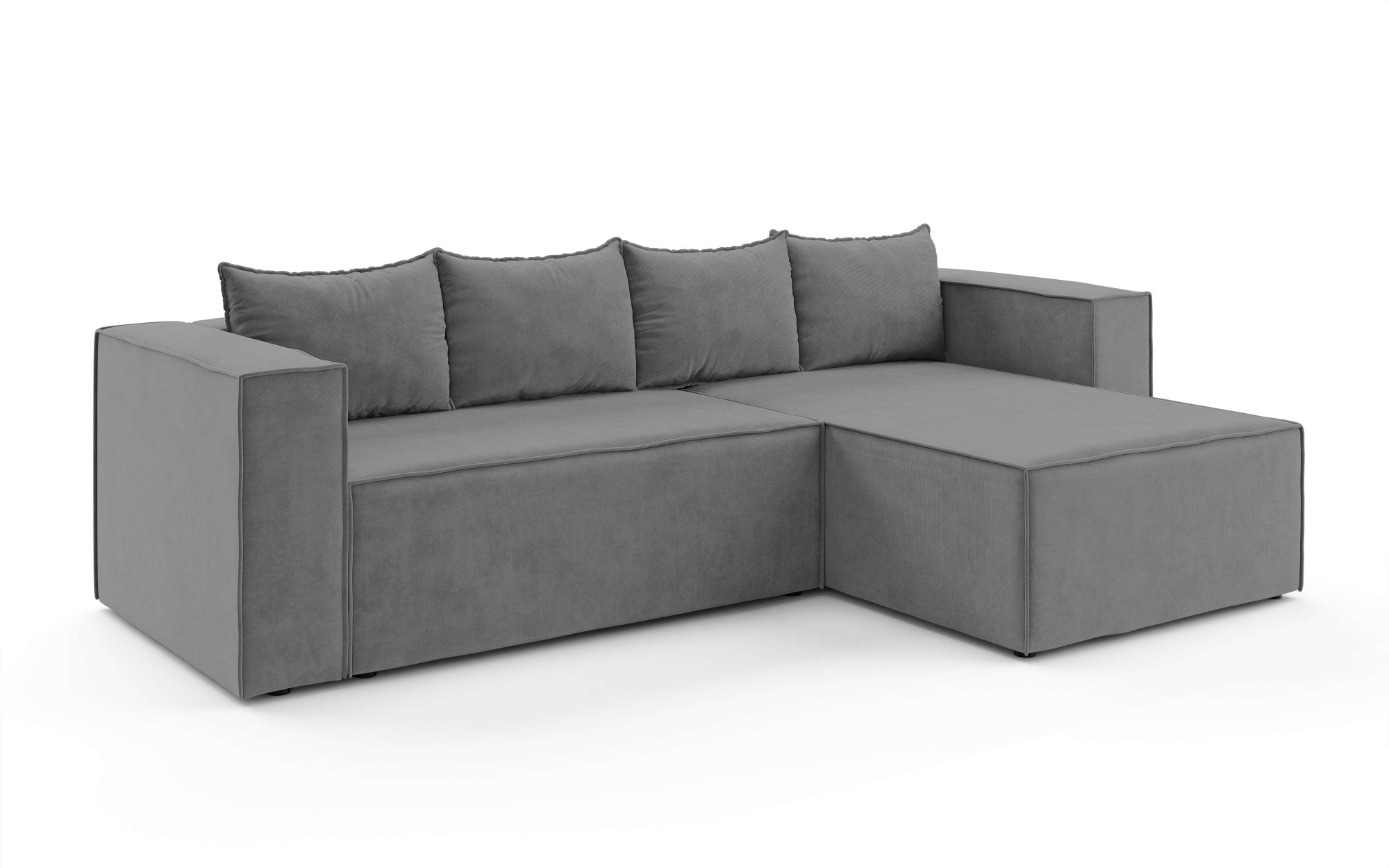 INOSIGN Ecksofa »LINCOLNVILLE mit Bettfunktion und Bettkasten, Maße B/H/T 244/76/150 cm«, L-Form mit Wellenunterfederung, Recamiere beidseitig montierbar