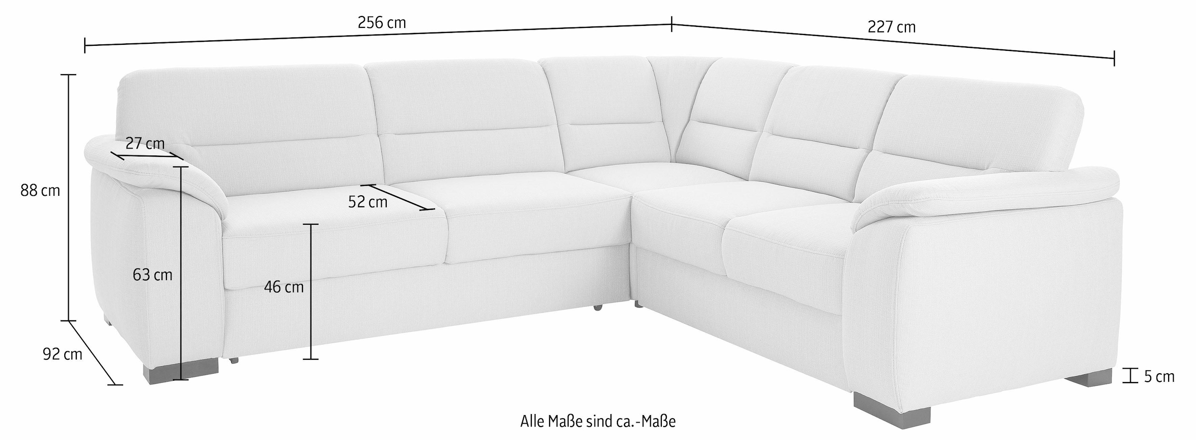 sit&more Ecksofa »Montego L-Form«, wahlweise mit Bettfunktion und Schubkasten