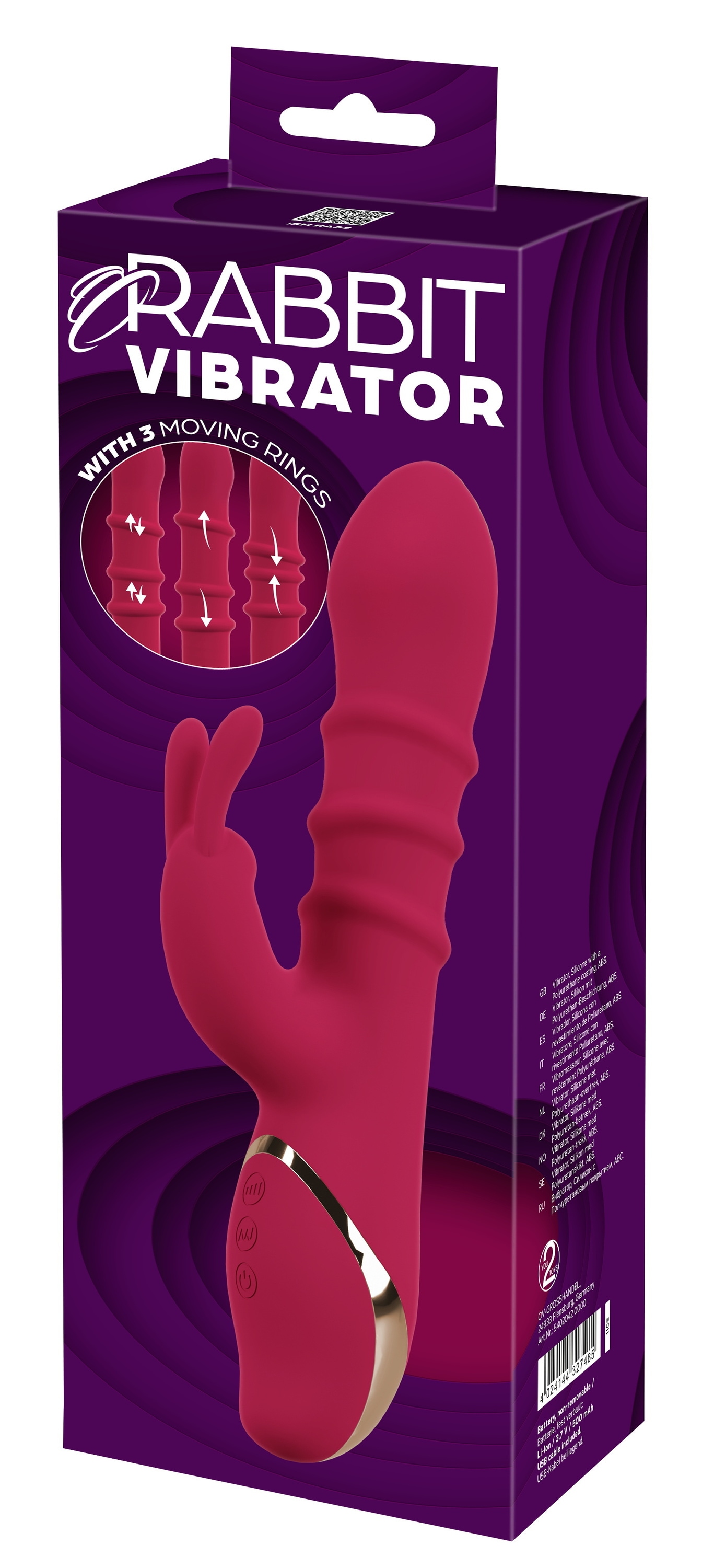 You2Toys Vibrator »Rabbitvibrator Rabbit Vibrator with 3 Moving Rings«
