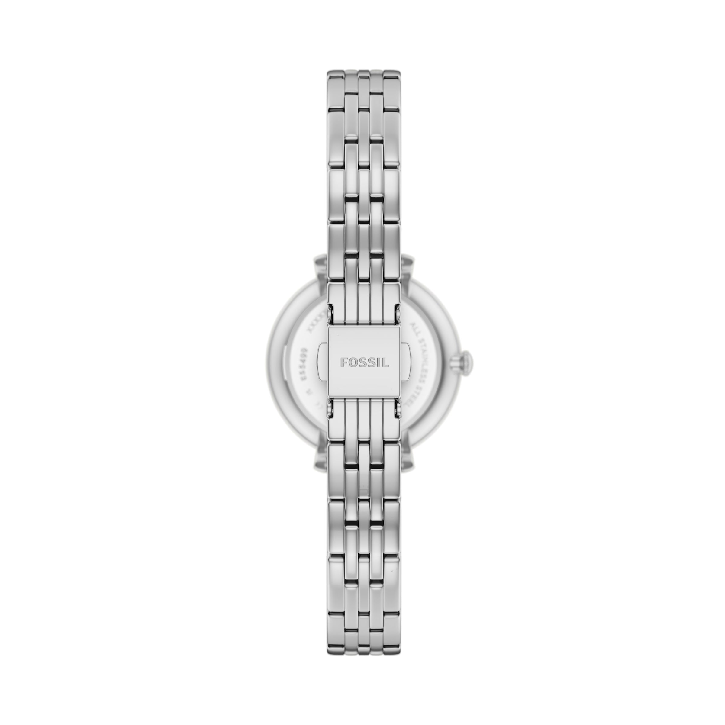 Fossil Quarzuhr »Heidi« Armbanduhr, Edelstahlarmband, analog, Glassteine