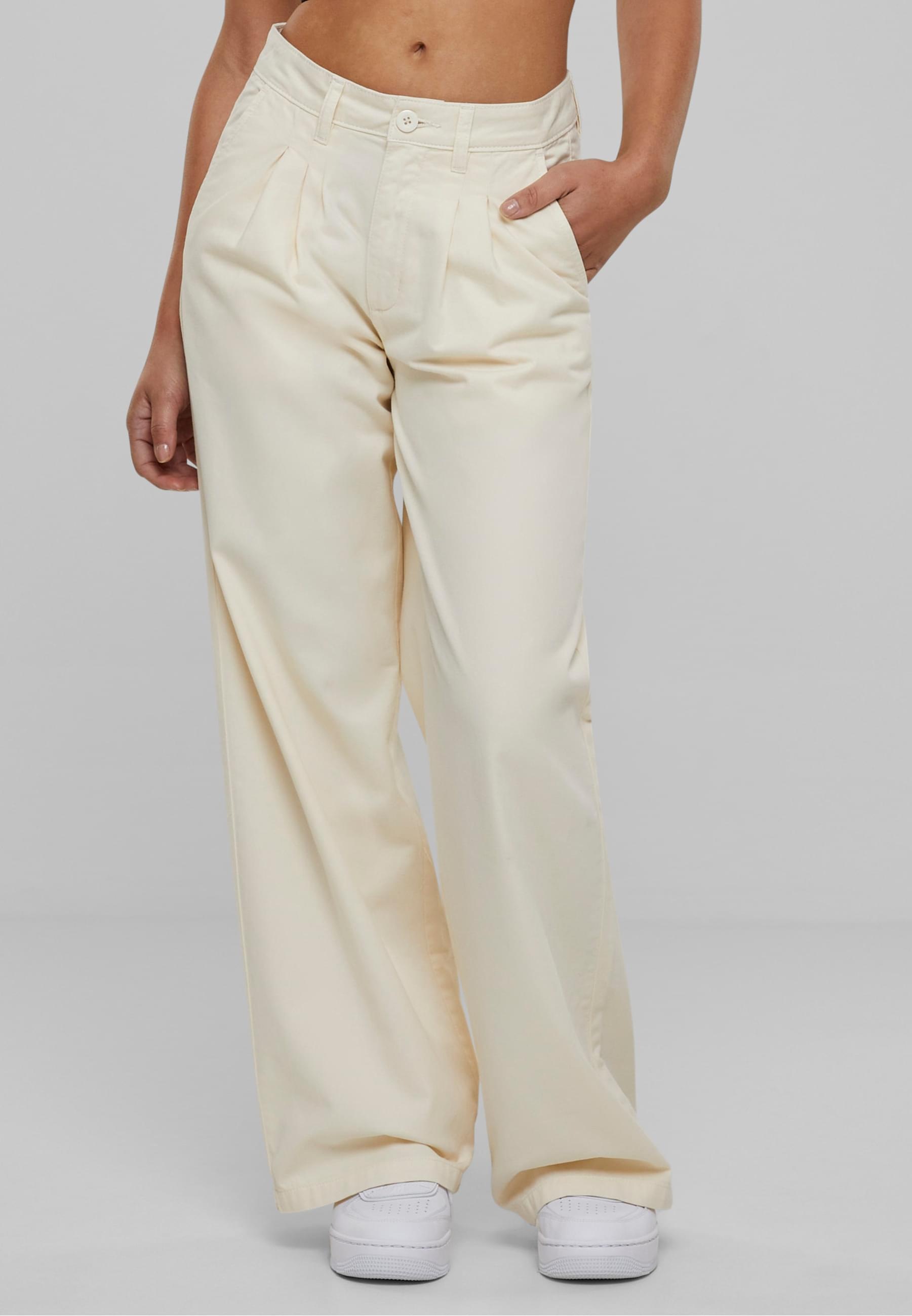URBAN CLASSICS Stoffhose »Urban Classics Damen Ladies Organic Pleated Cotton Pants«, (1 tlg.)