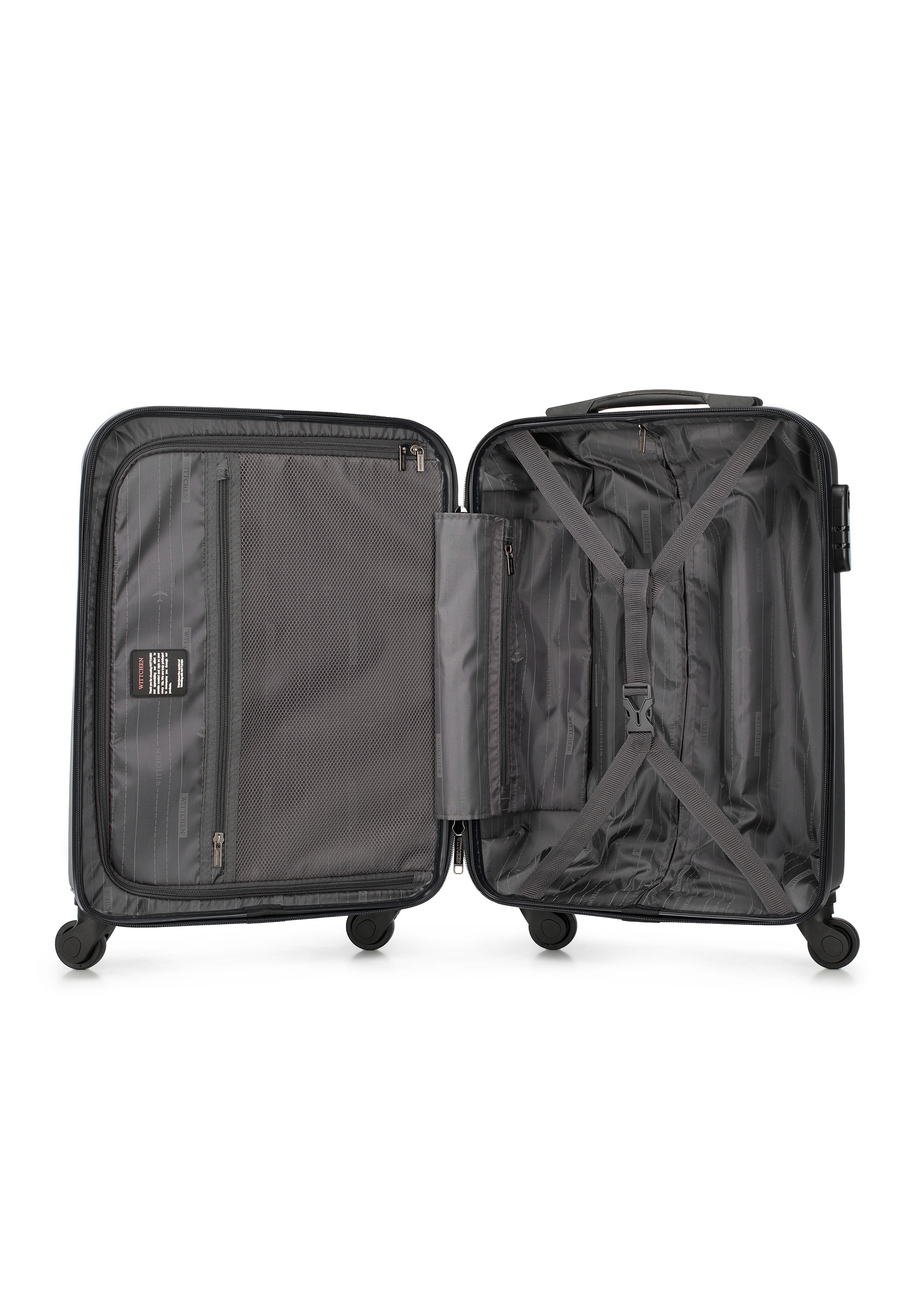 WITTCHEN Handgepäckkoffer »CRUISE LINE«, (nein), 4 Rollen, Cabin-sized Black Textured Polycarbonate Suitcase / WITTCHEN