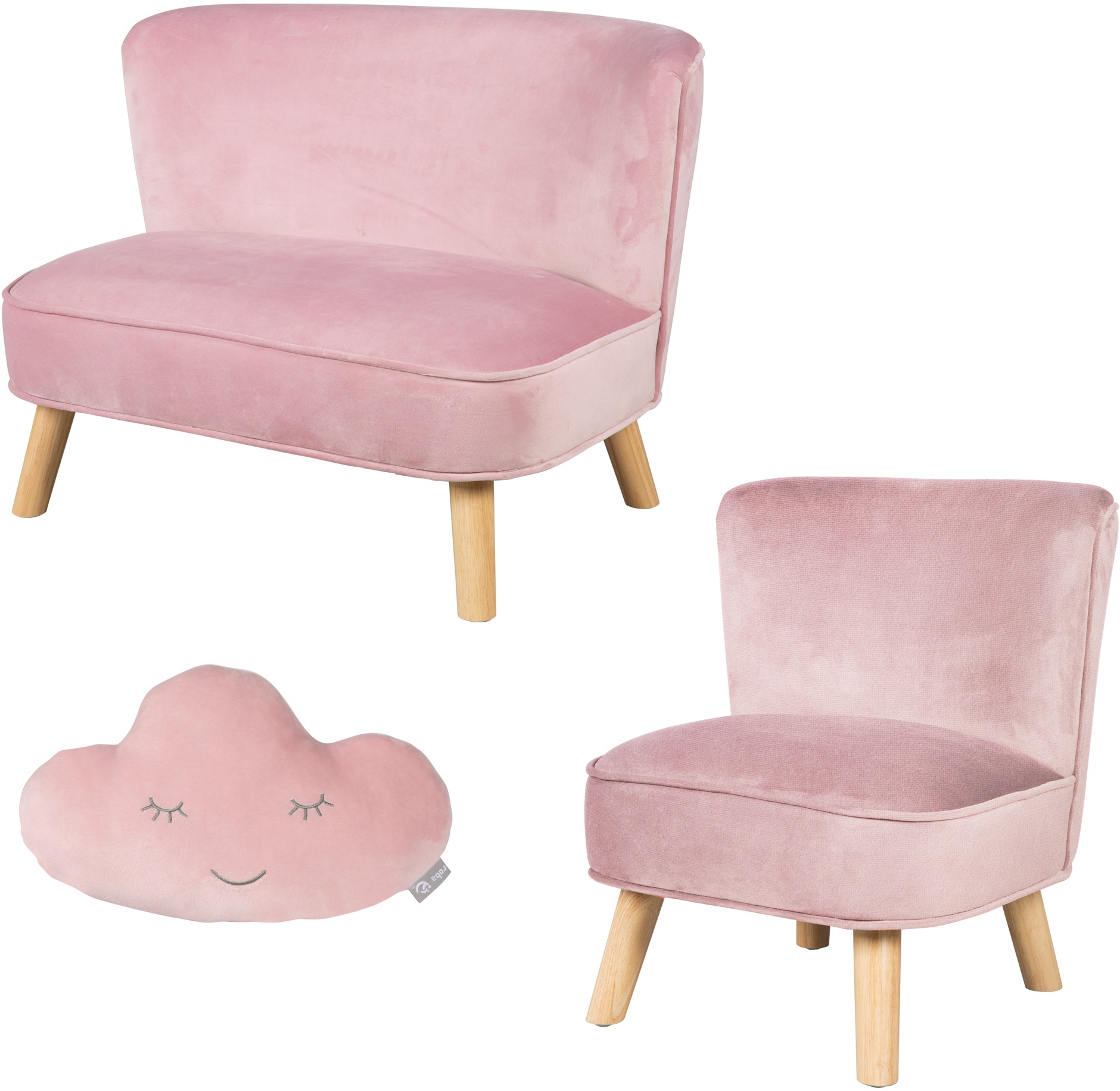 roba "Lil Sofa" Set, 3 Stk. tlg. bestehend aus Kindersofa, Kindersessel und Dekokissen in Wolkenform