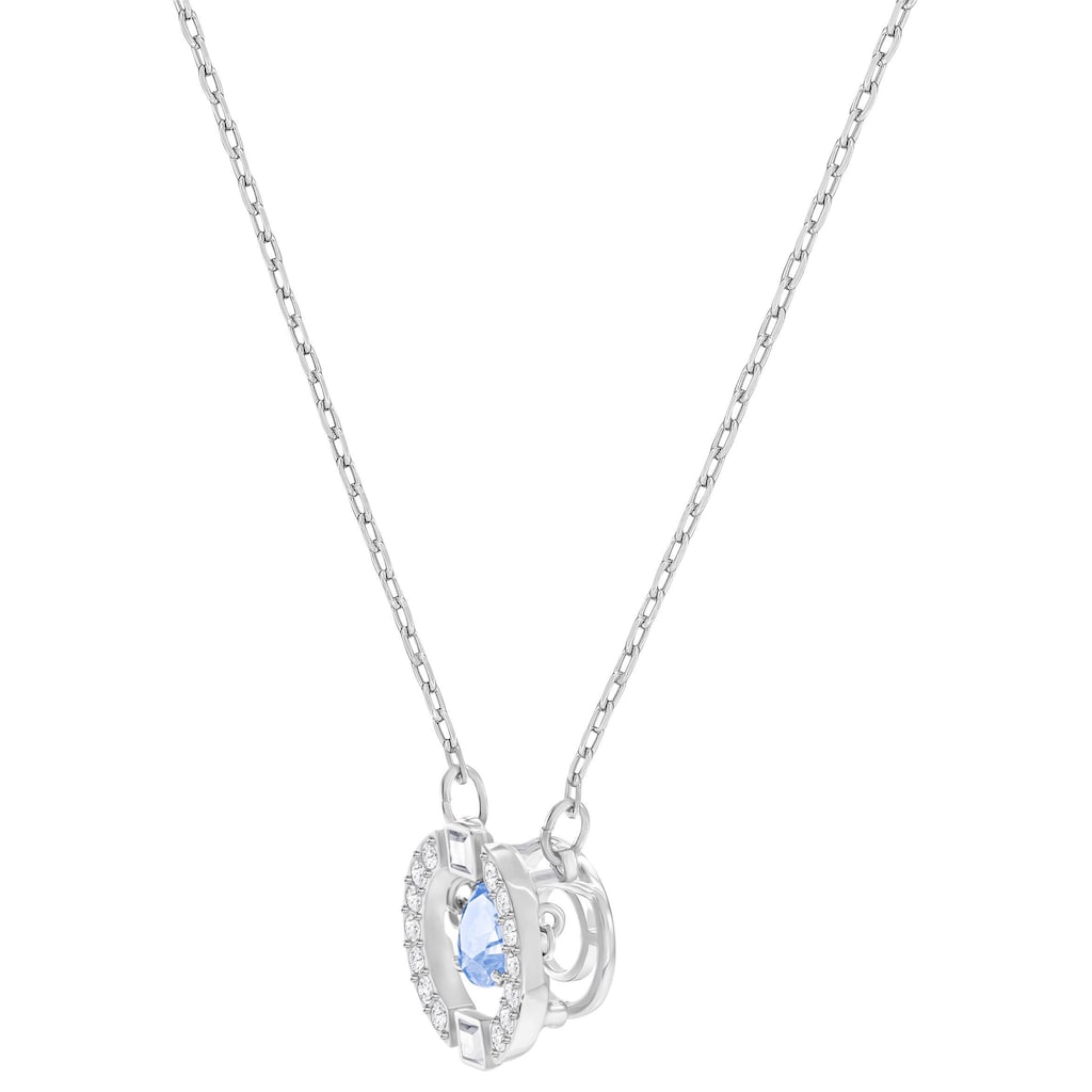 Swarovski Kette mit Anhänger »SPARKLING DANCE ROUND, BLAU, RHODINIERT, 5279425«