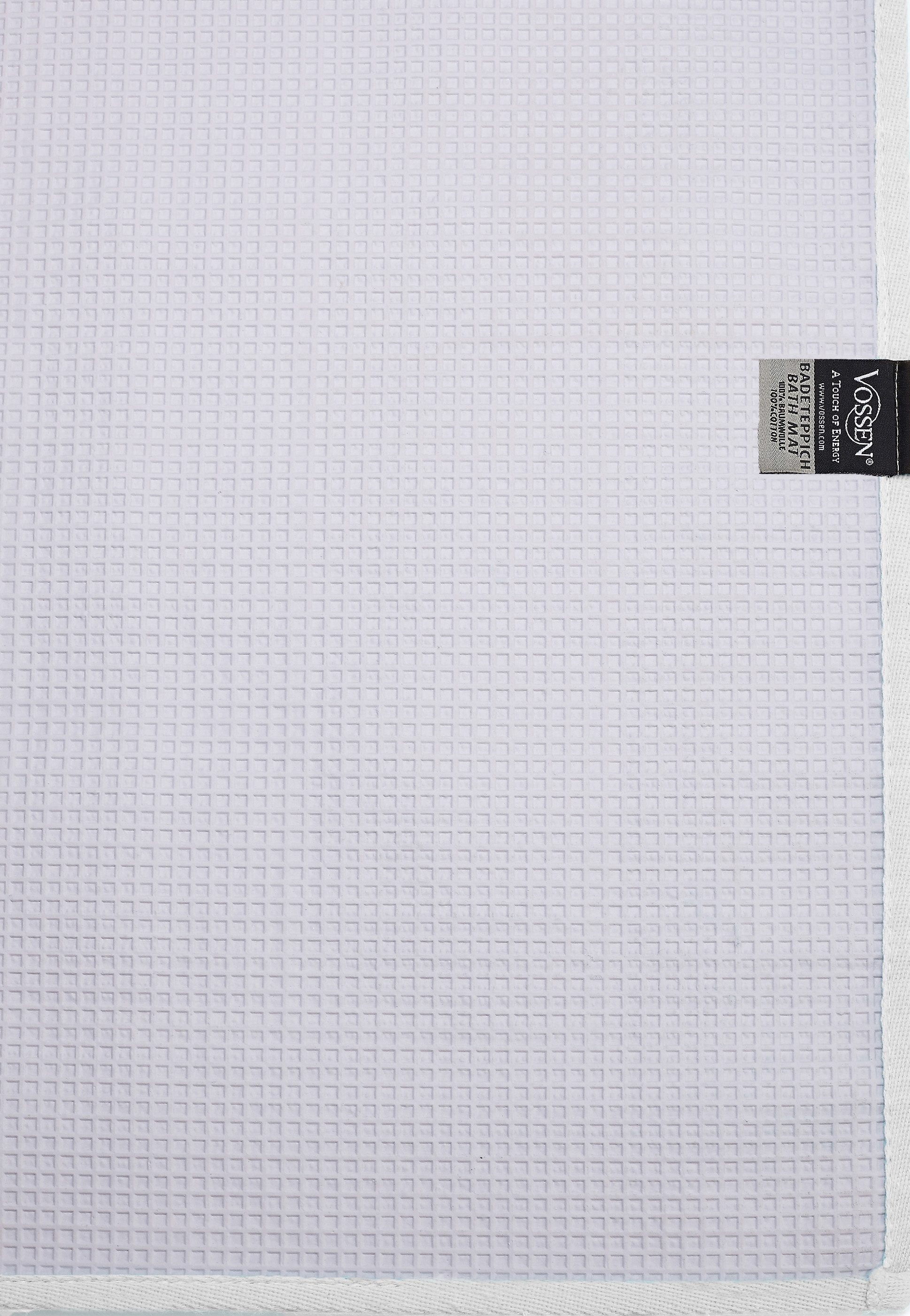 Vossen Badematte »Exclusive«, rutschhemmend beschichtet, fußbodenheizungsgeeignet, Badteppich, Uni-Farben, Karo Muster, Hoch-Tief Effekt, reine Baumwolle