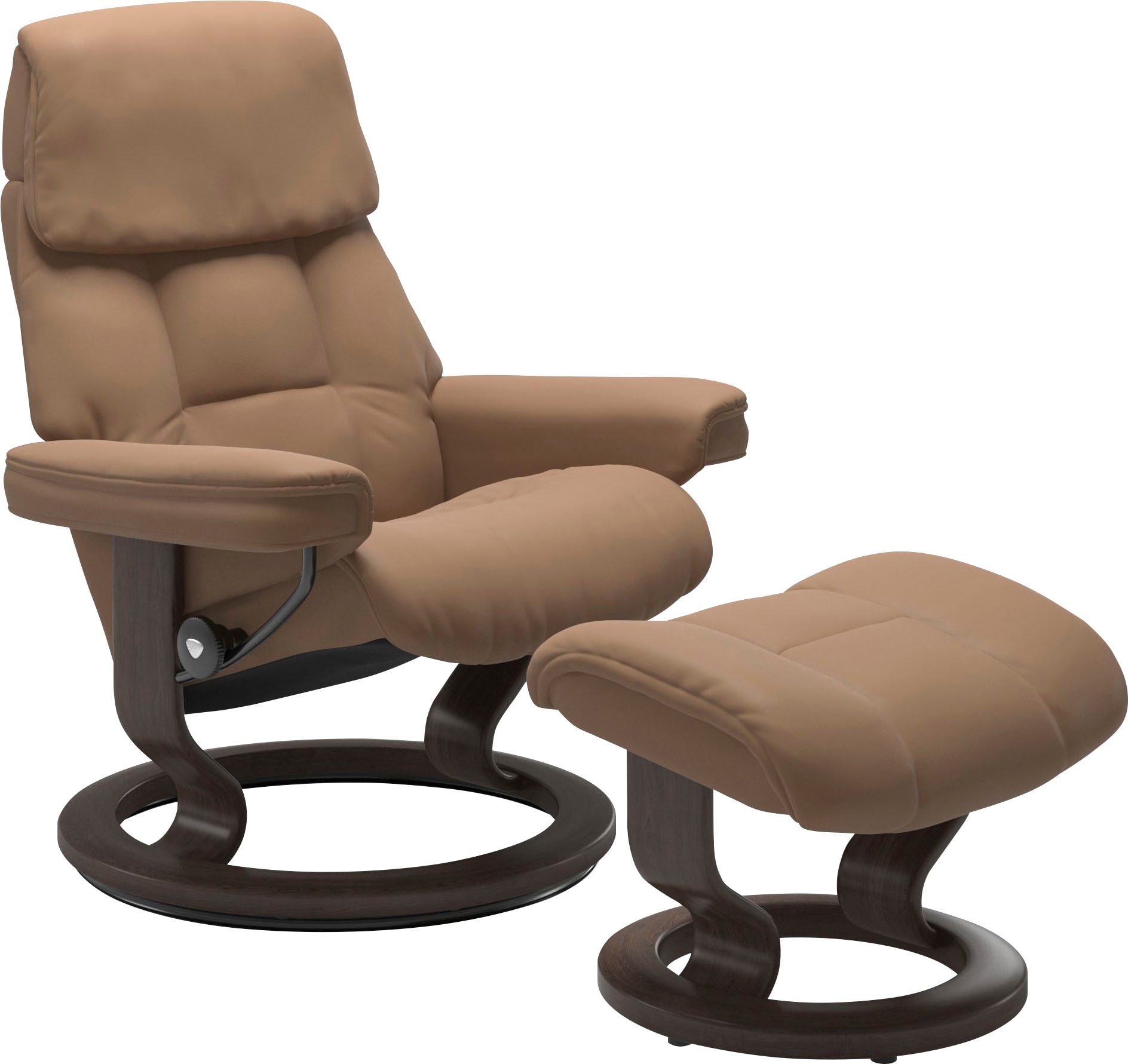 Stressless® Relaxsessel »Ruby« Set, Relaxsessel mit Hocker,  mit Classic Base, Größe M, Gestell Eiche, Wenge, Braun & Schwarz