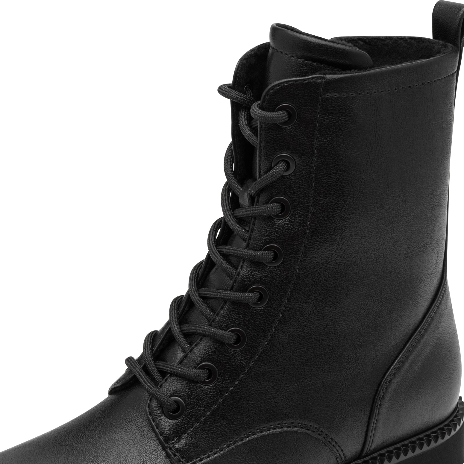 Tamaris Schnürstiefelette, Blockabsatz, Schnürboots mit Logoaufnäher an der Schuhzunge