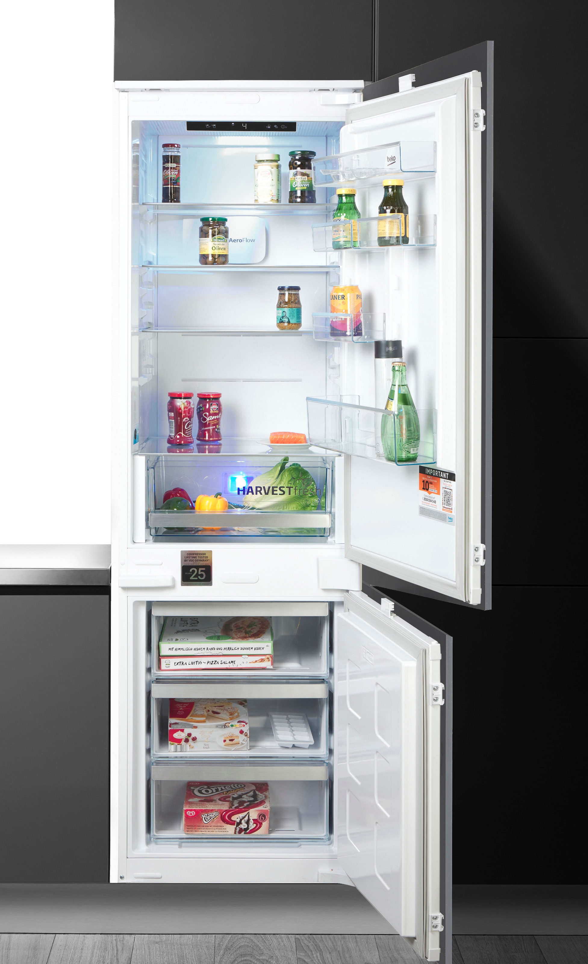 BEKO Einbaukühlgefrierkombination "B5BCNA295HS" 177,5 cm hoch 54 cm breit HarvestFresh, NoFrost & ProSmart – Frische trifft Effizienz