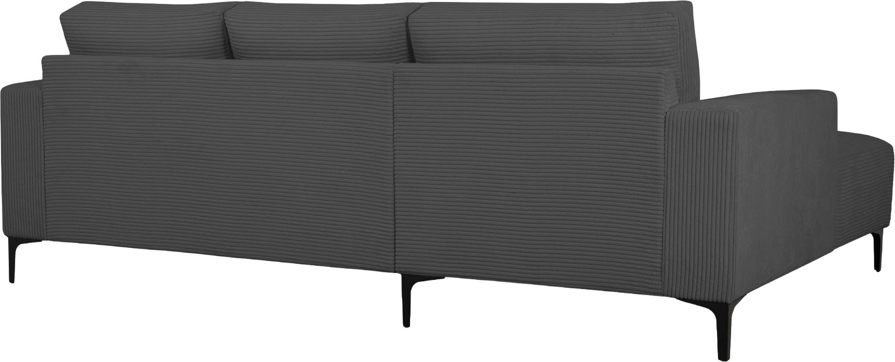 Home affaire Ecksofa »Tournon L-Form, Breite 232 cm, Breitcord« Designsofa im nordischen Stil, Wellenunterfederung, Metallfüße