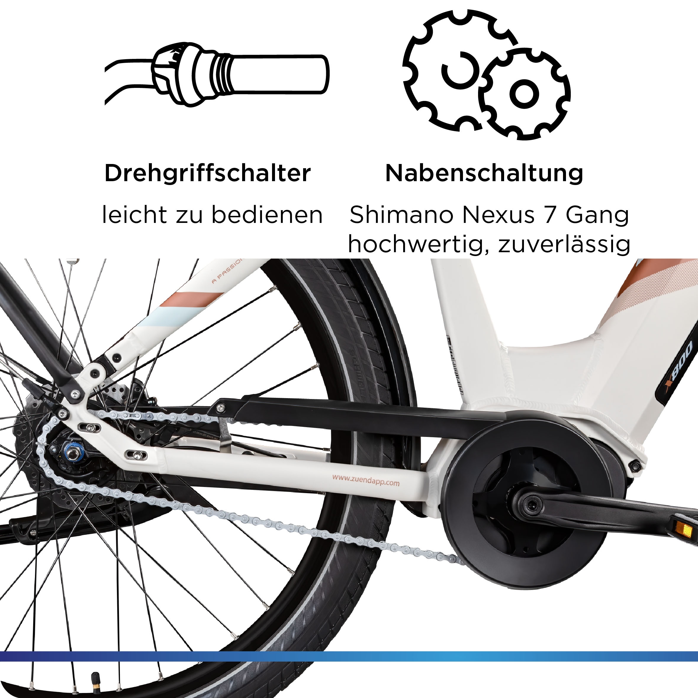 Zündapp E-Bike »X800«, 7 Gang, Mittelmotor 250 W