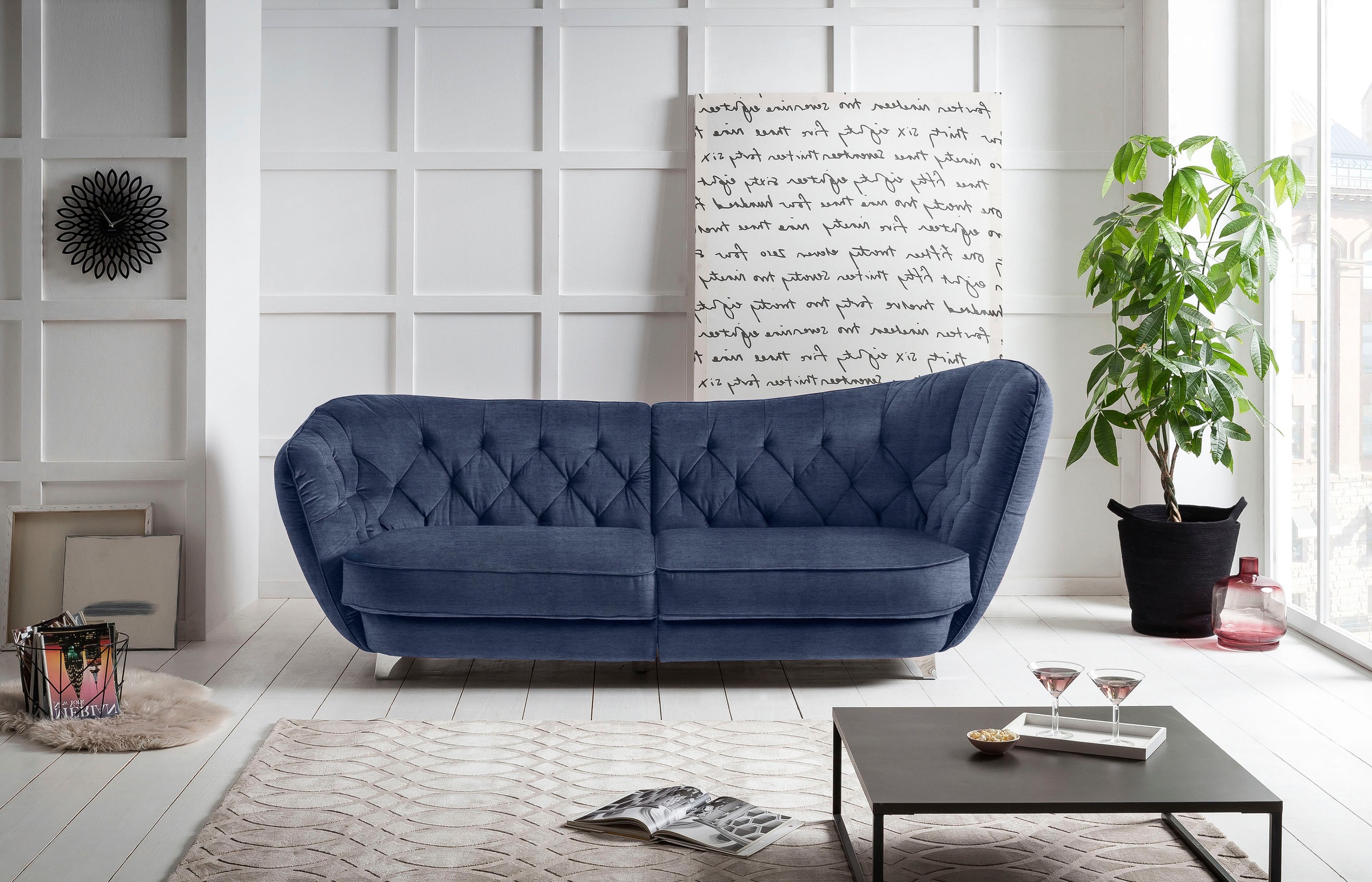 Leonique Big-Sofa "Retro", stylischer Hochlehner günstig online kaufen