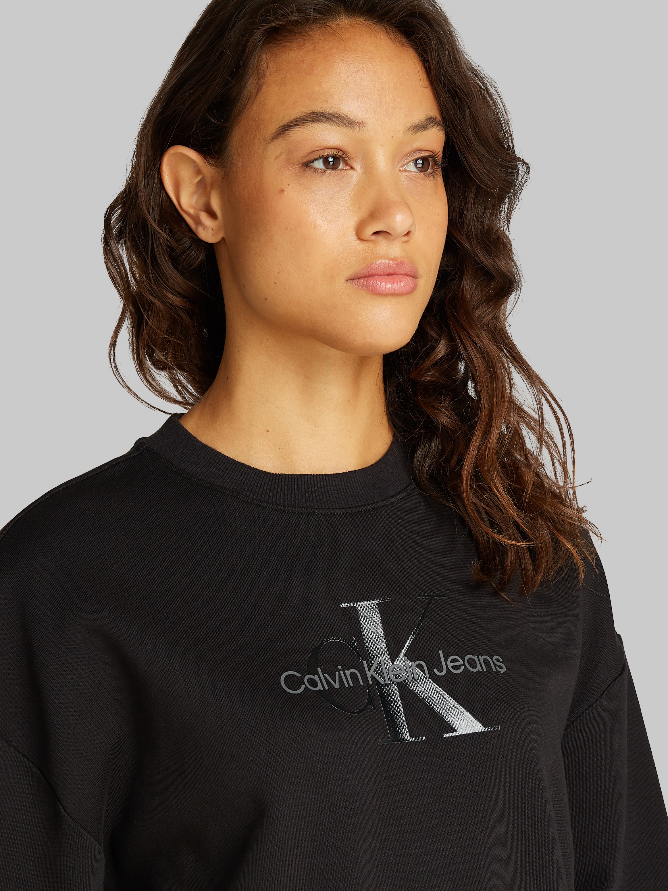 Calvin Klein Jeans Sweatshirt "GLOSSY MONOLOGO REGULAR CREWNECK", mit Logod günstig online kaufen