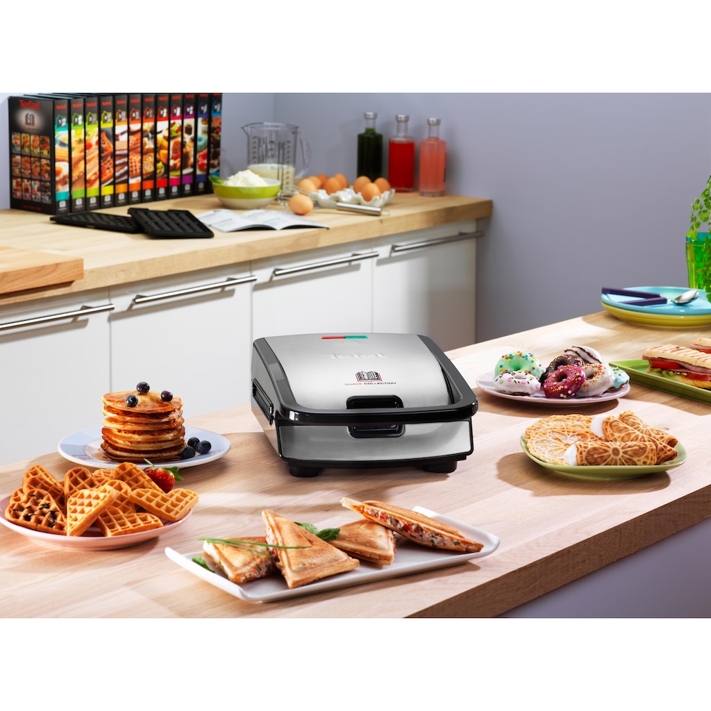 Tefal 2-in-1-Kombi-Waffeleisen »SW852D Snack Collection«, 700 W, antihaftbeschichte Platten, spülmaschinengeeignet, viele Funktionen