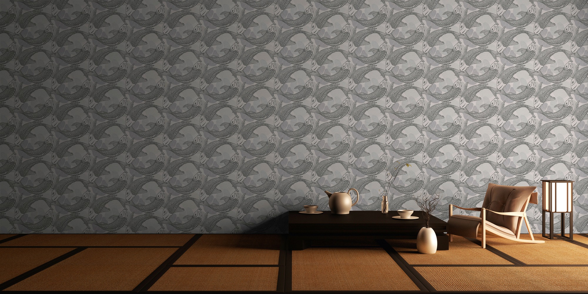 living walls Vliestapete »Metropolitan Stories, Mio Tokio«, Motiv-abstrakt-naturalistisch, Tapete Koi Tapete Japanisch Tapeten Wohnzimmer Schlafzimmer Küche Flur