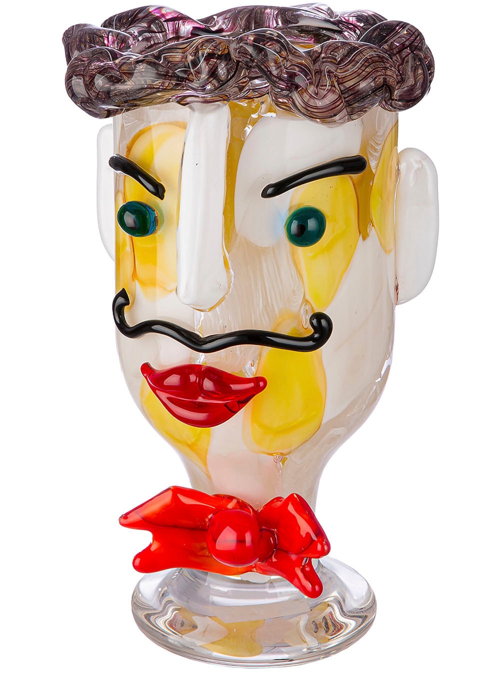 Casablanca by Gilde Tischvase "Glasart Designvase "Alfredo" aus Glas" durchgefärbt, handgearbeitet und mundgeblasen