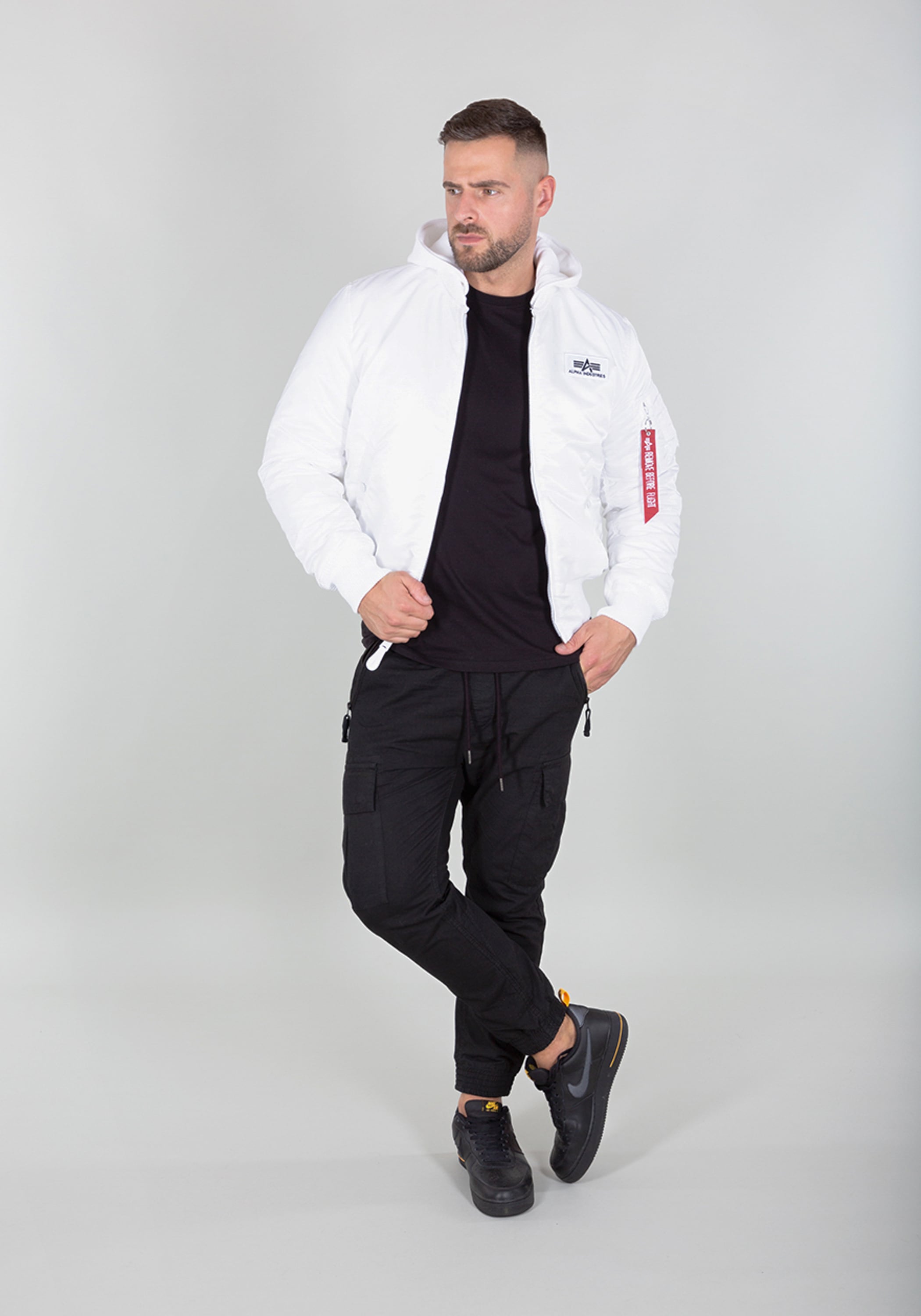 Alpha Industries Bomberjacke »Alpha Industries Men - Bomber Jackets MA-1 Zip Hood Back Print«