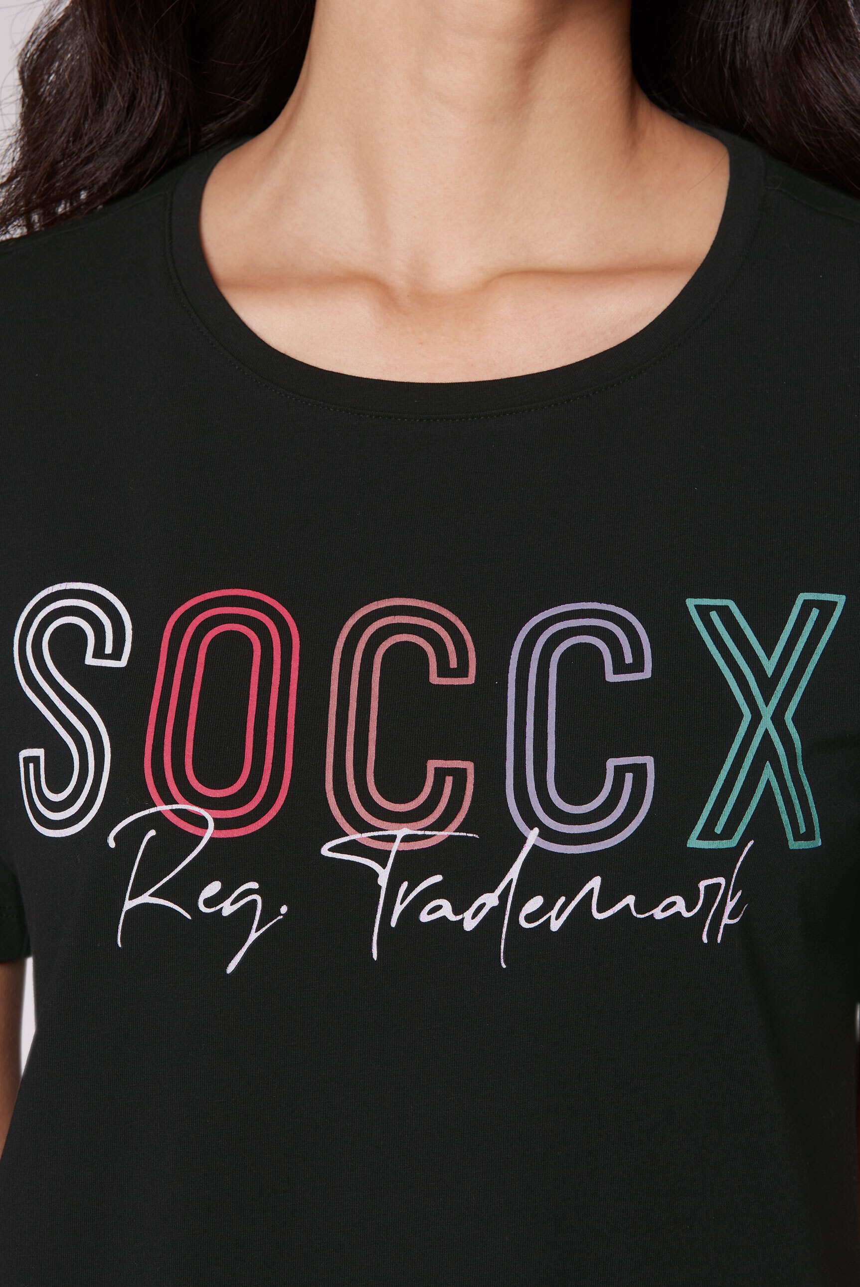 SOCCX Rundhalsshirt, mit Baumwolle