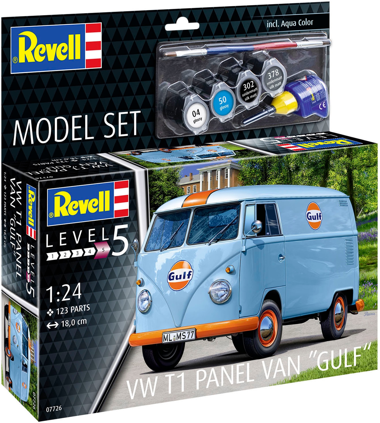 Revell® Modellbausatz »W T1 panel van (Gulf Decoration)«, Made in Europe