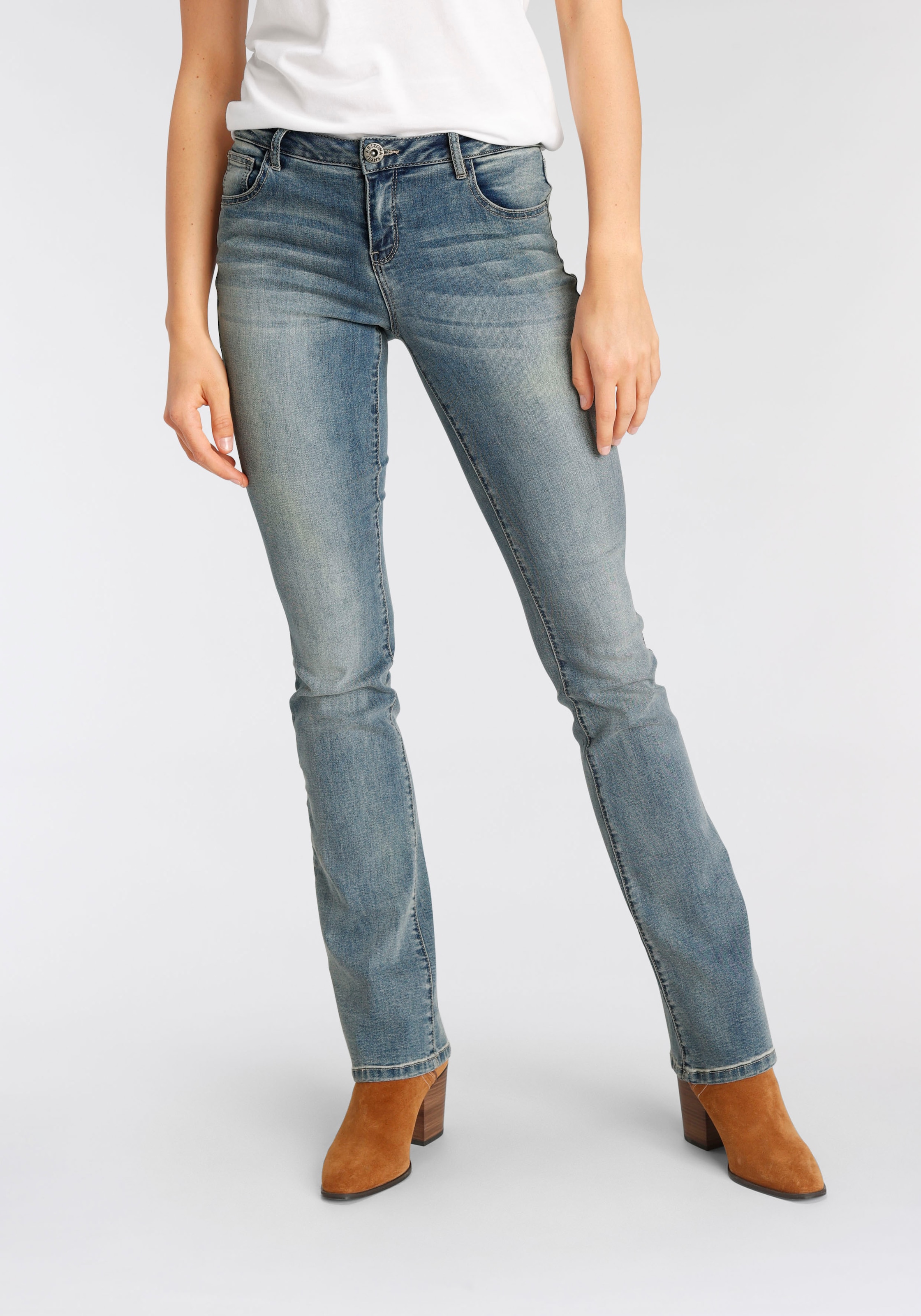 Arizona Bootcut-Jeans »Ultra-Stretch«, Mid-Waist