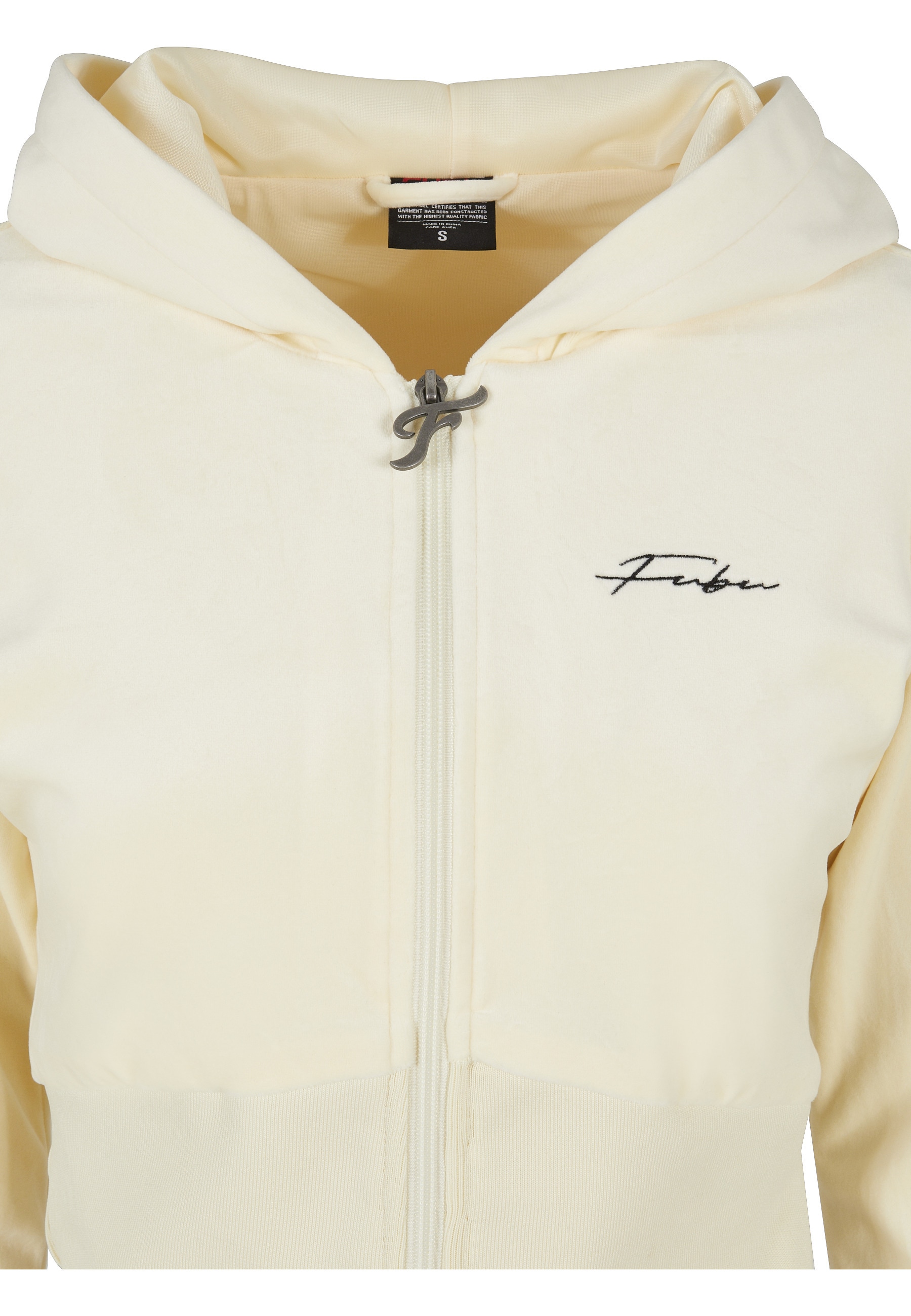 Fubu Kapuzensweatshirt »Fubu Damen FW224-020-1 Signature Velours Zip Hoodie offwhite«, 1 Stk.
