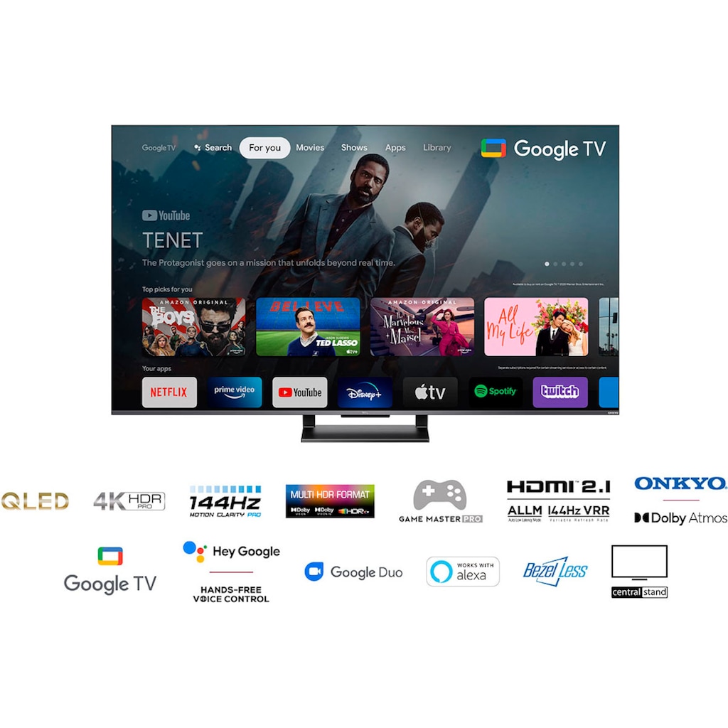 TCL QLED-Fernseher »65C731X1«, 164 cm/65 Zoll, 4K Ultra HD, Smart-TV-Google TV