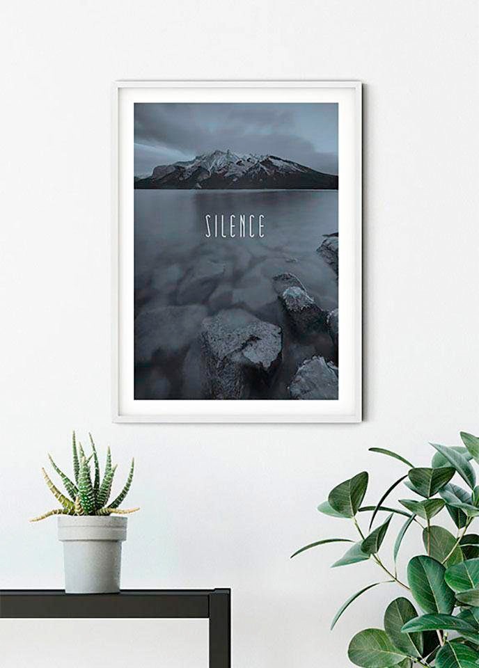 Komar Bild »Word Lake Silence Steel«, Natur, (1 St.), Wandbild zur Dekoration - ohne Rahmen