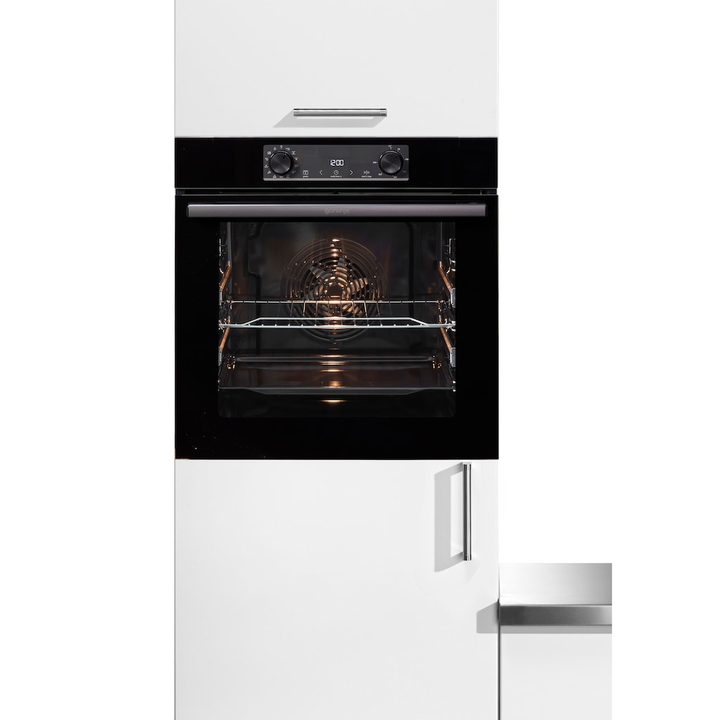 GORENJE Einbaubackofen »BOS6737E09BGOT«, BOS6737E09BGOT, mit 2-fach-Teleskopauszug, Aqua-Reinigungsfunktion