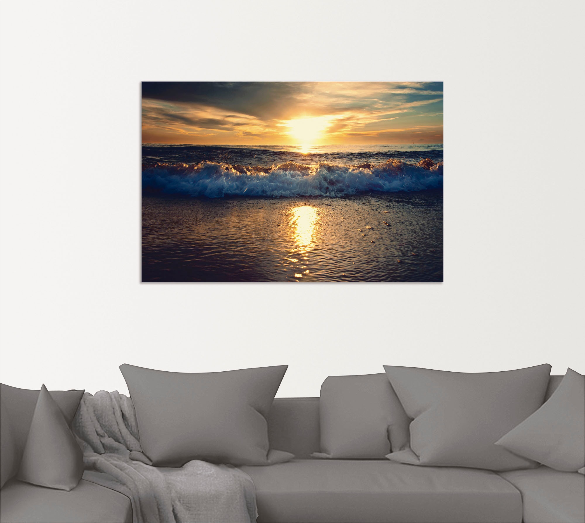 Artland Wandbild »Sonnenuntergang am Meer«, Gewässer, (1 St.), als Alubild, Outdoorbild, Leinwandbild in verschied. Größen