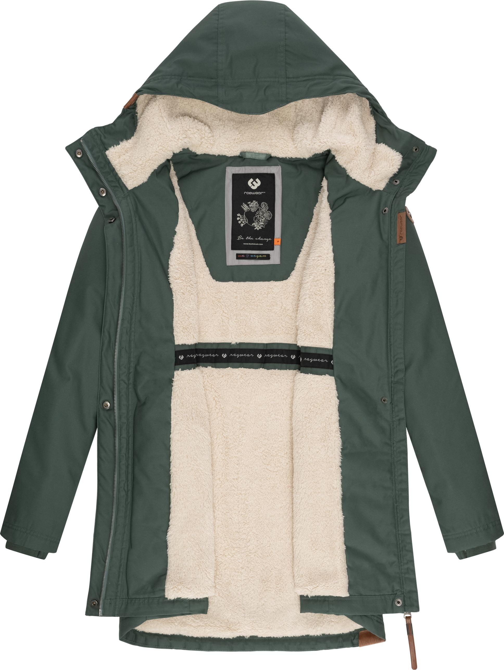 Ragwear Wintermantel »Elsie«, stylischer Winterparka mit Kapuze und Teddyfleece